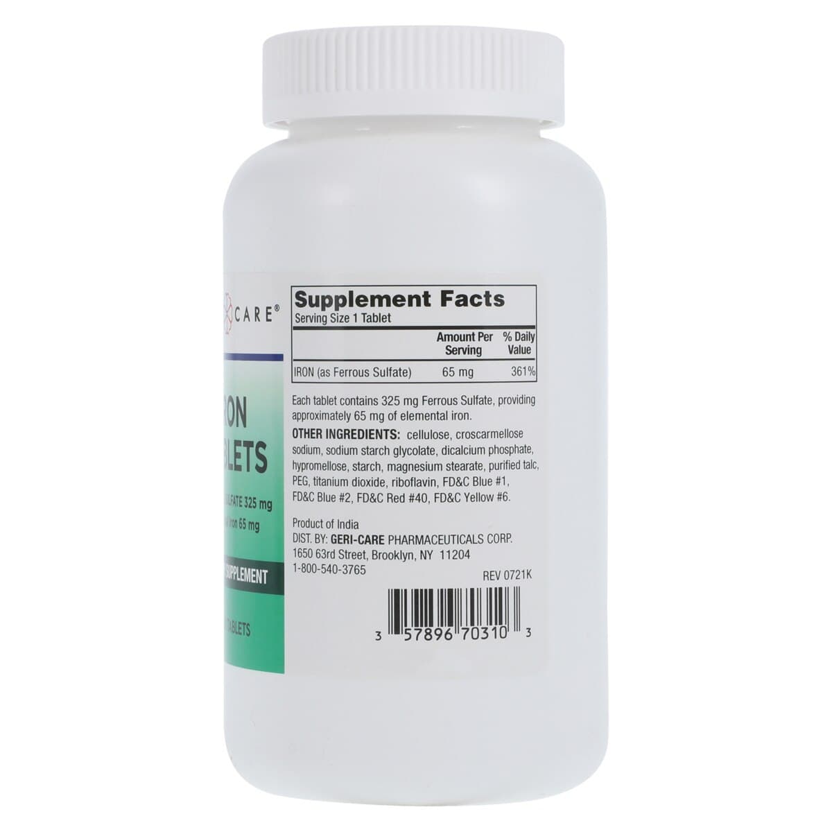Geri-Care Ferrous Sulfate Tablets, 325 mg, 1000/Bottle thumbnail 2