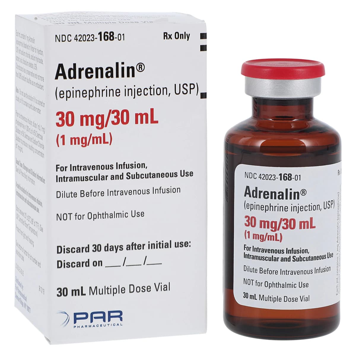 Adrenalin Injection 1mg/mL, Multi-Dose Vial (MDV), 30mL - Adrenalin Inj MDV 30mL - Image 1