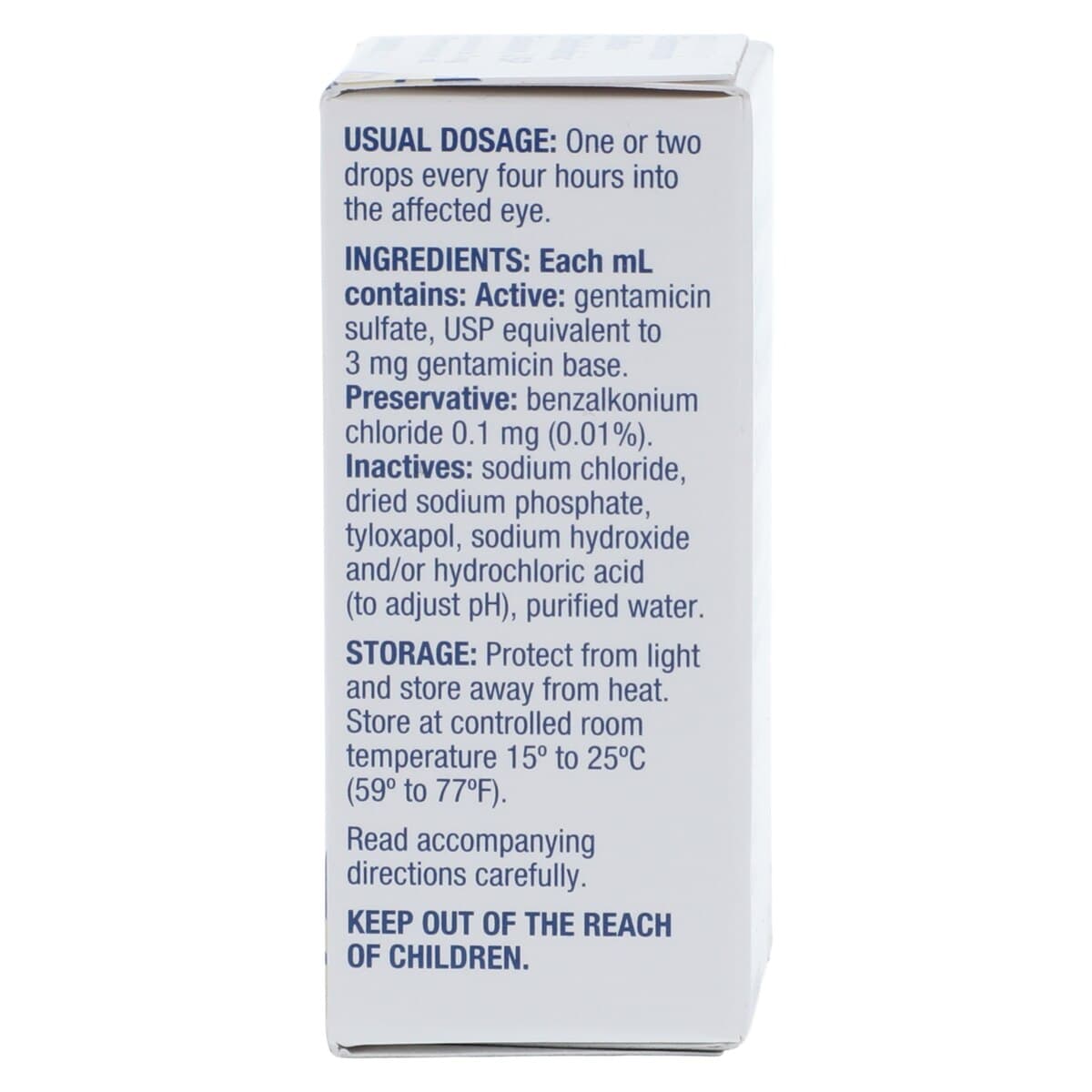 Gentamicin Sulfate Ophthalmic Solution 0.3%, 5mL Bottle, Sandoz thumbnail 4