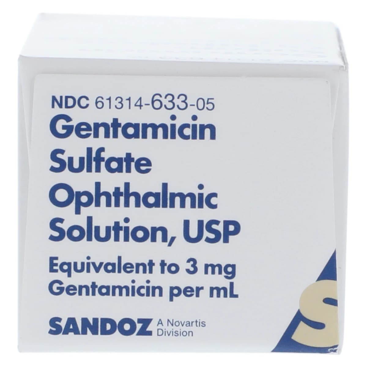 Gentamicin Sulfate Ophthalmic Solution 0.3%, 5mL Bottle, Sandoz thumbnail 2