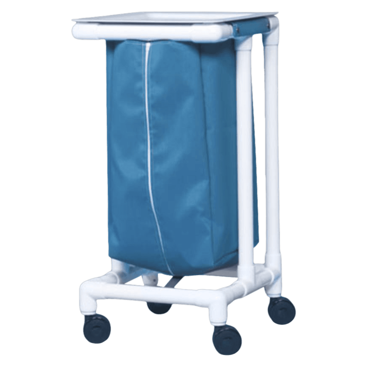 Innovative Prods Unlimited Linen Zipper Front Closure Square PVC/Mesh Hamper, Forest Green, 17.75 x 17.5 x 35 in - Hamper Linen Forest Green Ea - Image 1
