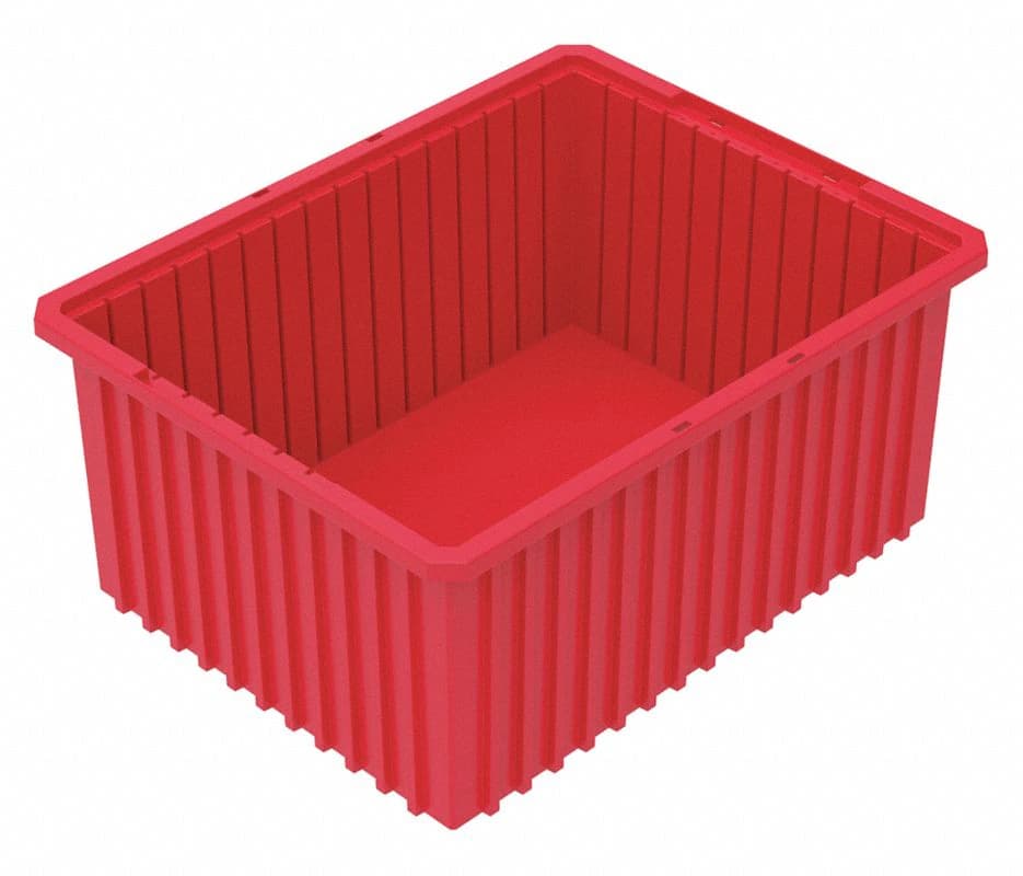 Akro-Mils Dividable Storage Container, 22 x 17 x 10 Inches, Red, 2/Case - Container Dividable 22x17x10" - Image 1
