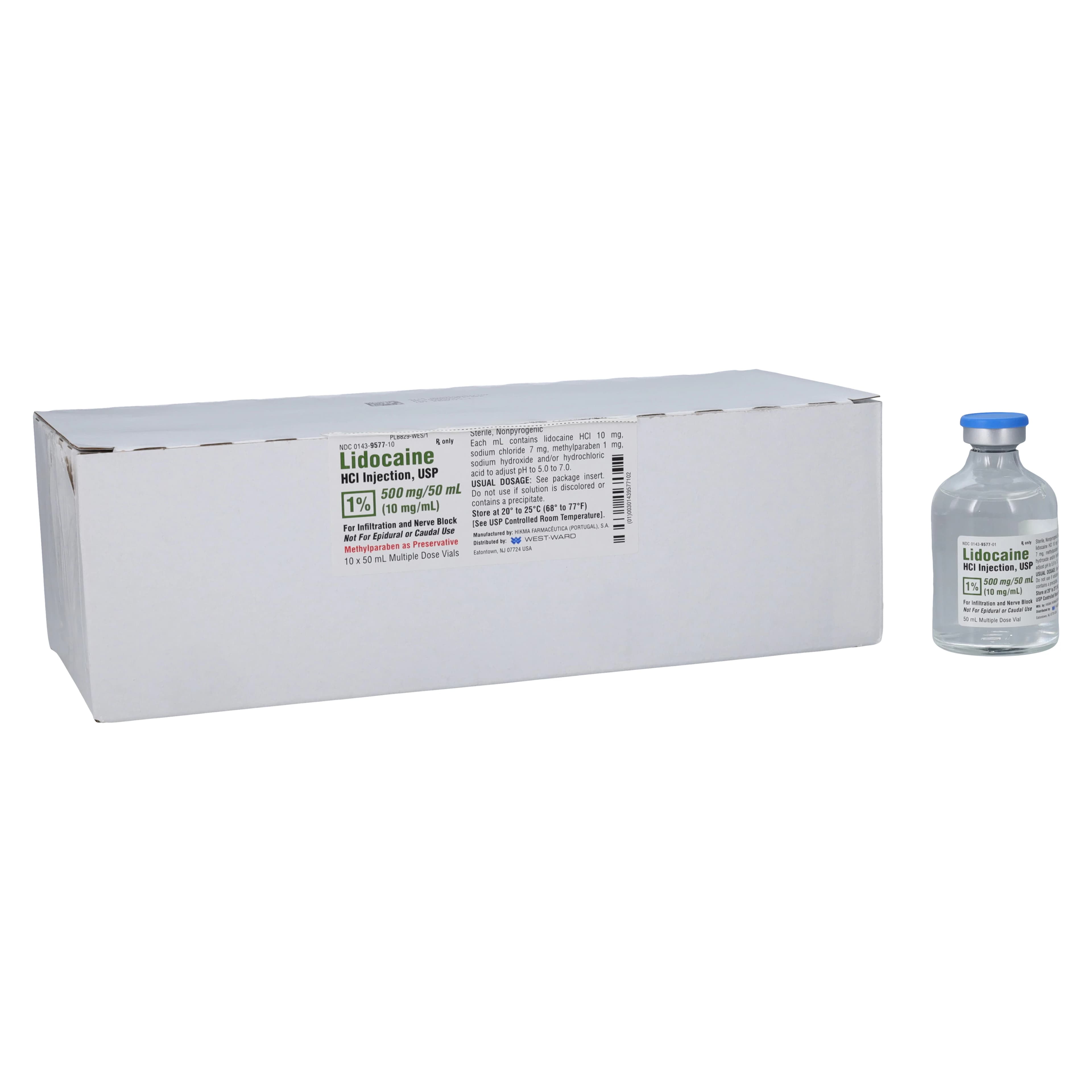 Lidocaine HCl Injection 1% MDV 50mL, 10/Package thumbnail 2