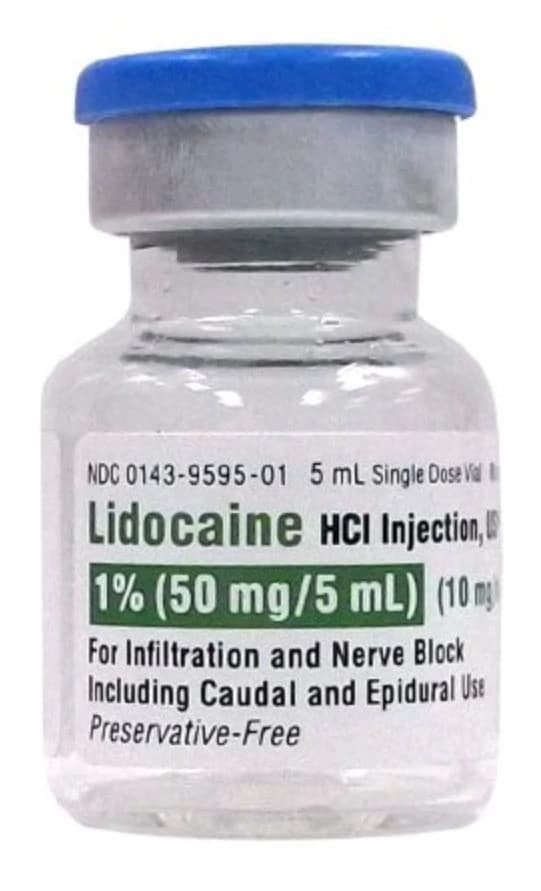Lidocaine HCl Injection 1% Preservative-Free SDV 5mL (25/Pkg) thumbnail 2