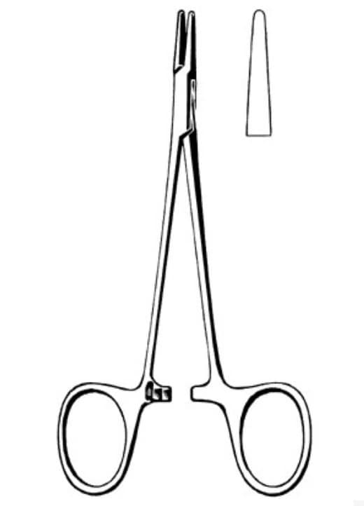 Sklar Econo Webster Needle Holder, 5-1/4" Stainless Steel, Disposable, 12/Box - Needle Holder Webster Dispsble - Image 1