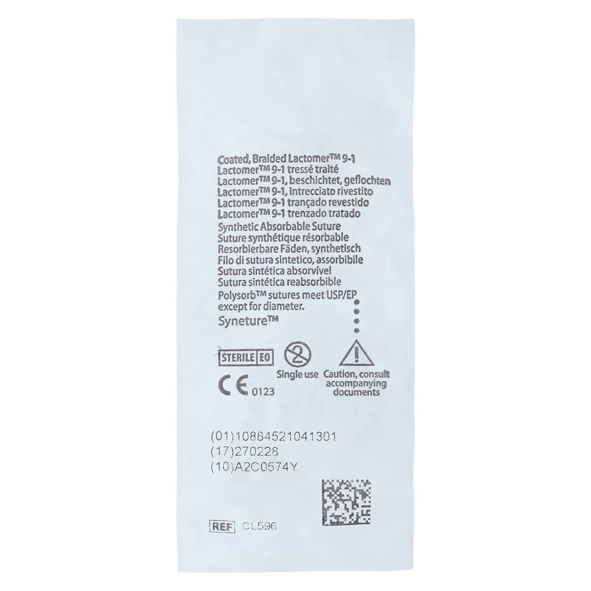 Medtronic Polysorb Suture, Size 0, 30" Polyester Braid, Absorbable, GS-12 Reverse Cutting 1/2 Circle Needle 3.5mm, Coated, Undyed, 36/Case thumbnail 4