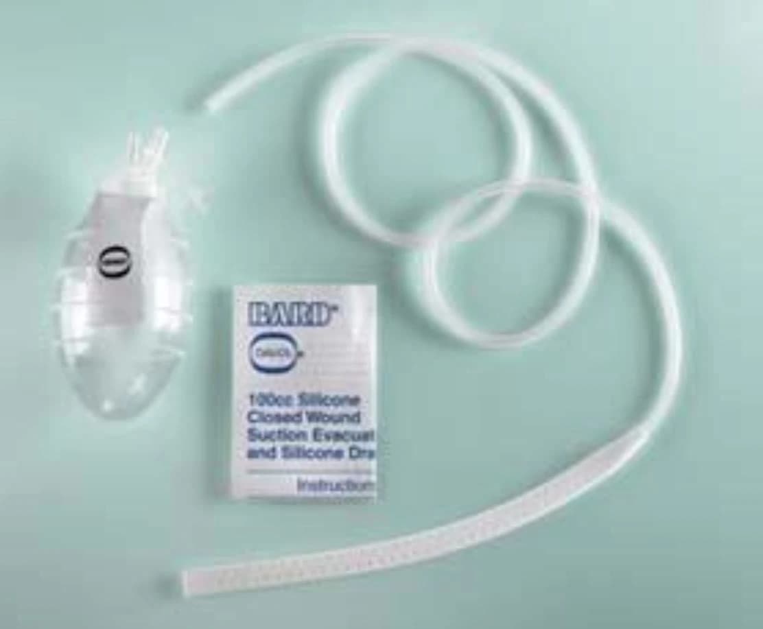 Bard Medical Evacuator Silicon Bulb Flat, 100cc, 3/4" Perforated - Evacuator Silicon Bulb Flat - Image 1