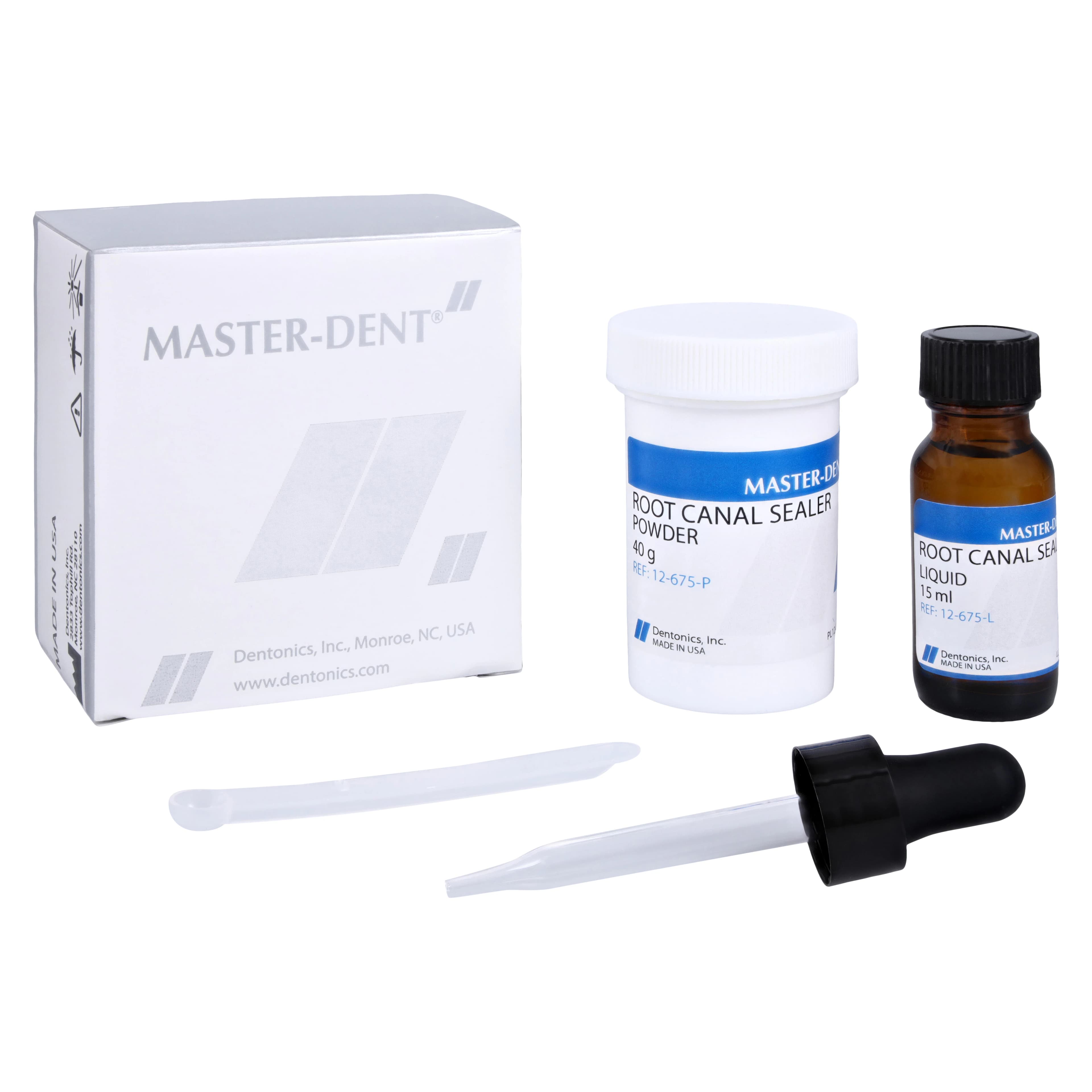 Master-Dent® Root Canal Sealer/Cement Kit, Zinc Oxide/Eugenol, Radiopaque, 40g Powder + 15ml Liquid, 01KEZKNHXAD33EKWCXN8PF25ZB - Master-Dent® Root Canal Sealer/Cement Kit - Image 1