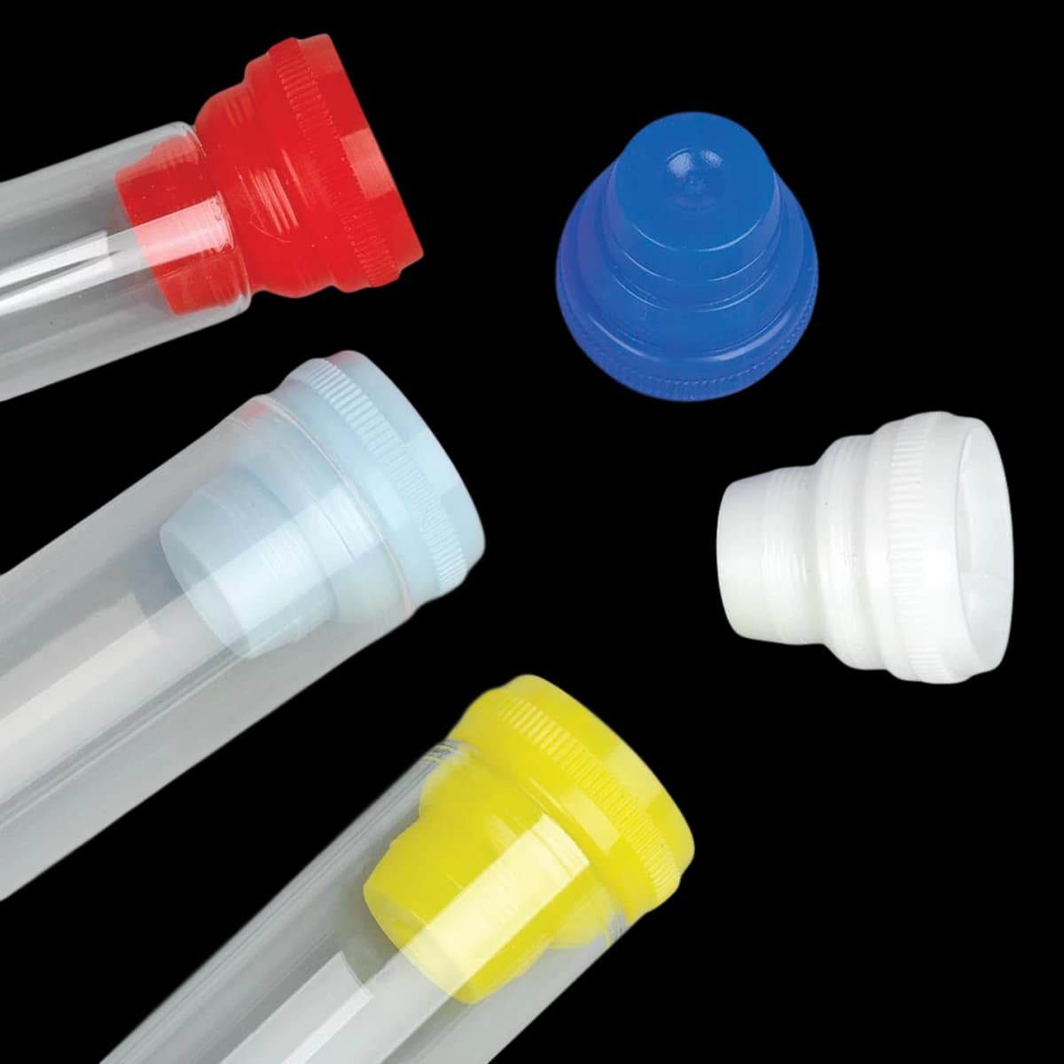 Globe Scientific Multi-Fit Plug Cap, Polyethylene, Red, for 10/12/13/16mm Tubes, 1000/Box - Cap Plug Multi Fit f/10,12,13 - Image 1
