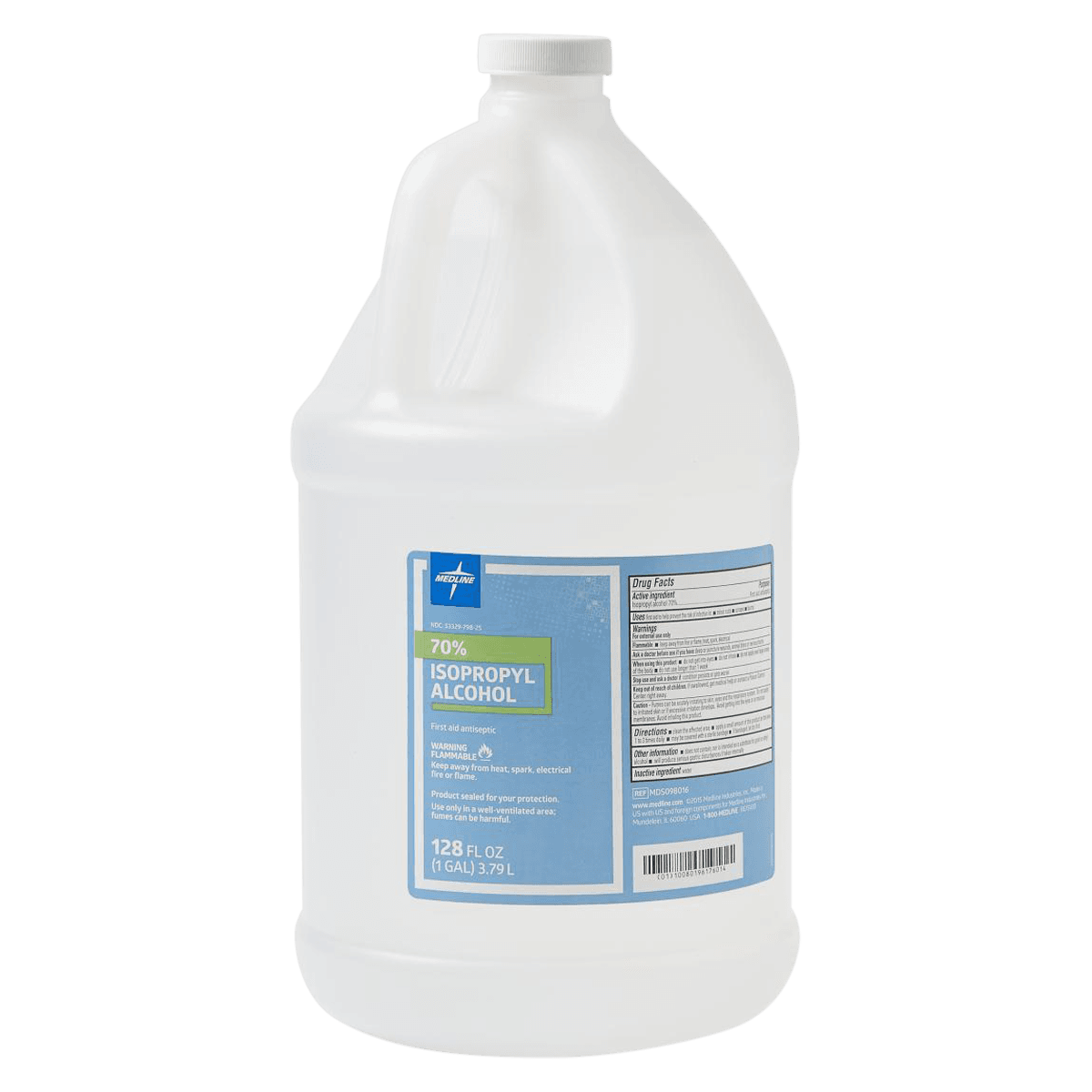 Medline Alcohol 70% First Aid Rub, 1 Gallon Bottle, 4/Case - Alcohol 70% Rub - Image 1