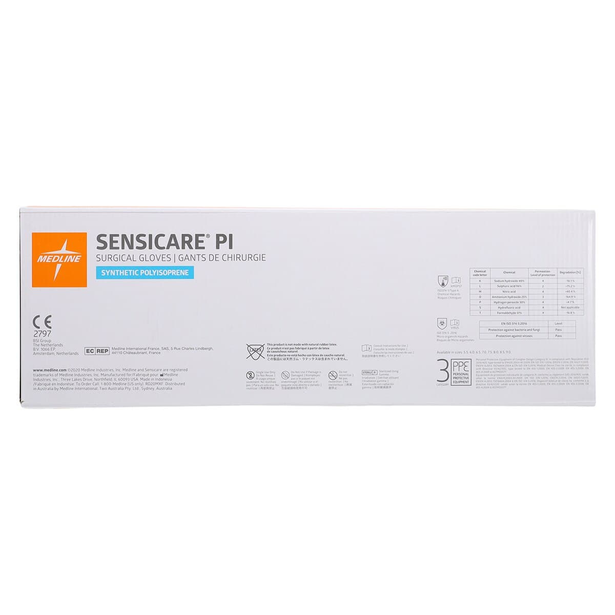 SensiCare PI Polyisoprene Surgical Gloves, Sterile, Powder-Free, Fitted Size 7.5, Cream, 50 Pairs/Box, 200 Pairs/Case thumbnail 7