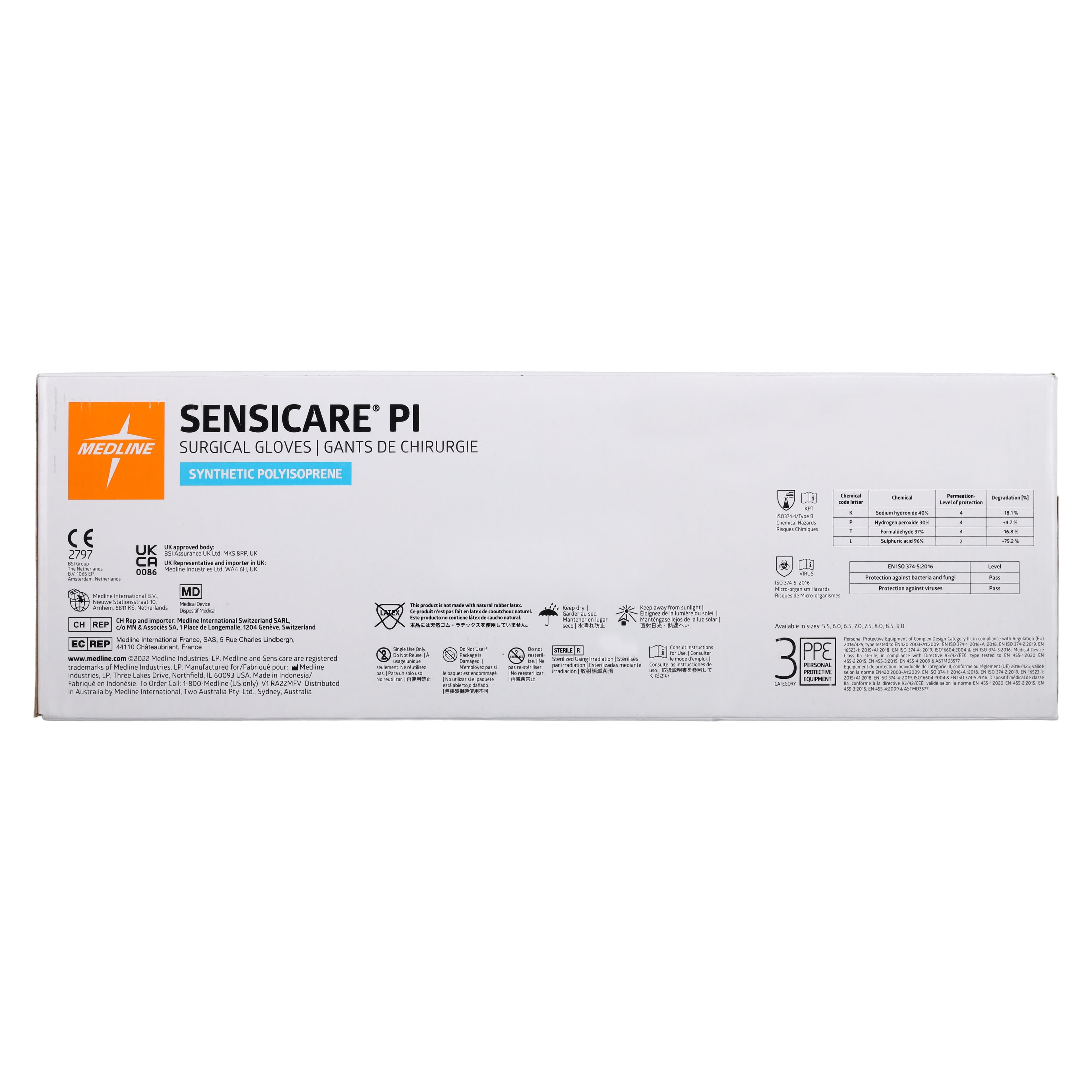 SensiCare PI Polyisoprene Surgical Gloves, Sterile, Powder-Free, Fitted Size 6.5, Cream, 50 Pairs/Box, 200 Pairs/Case thumbnail 6