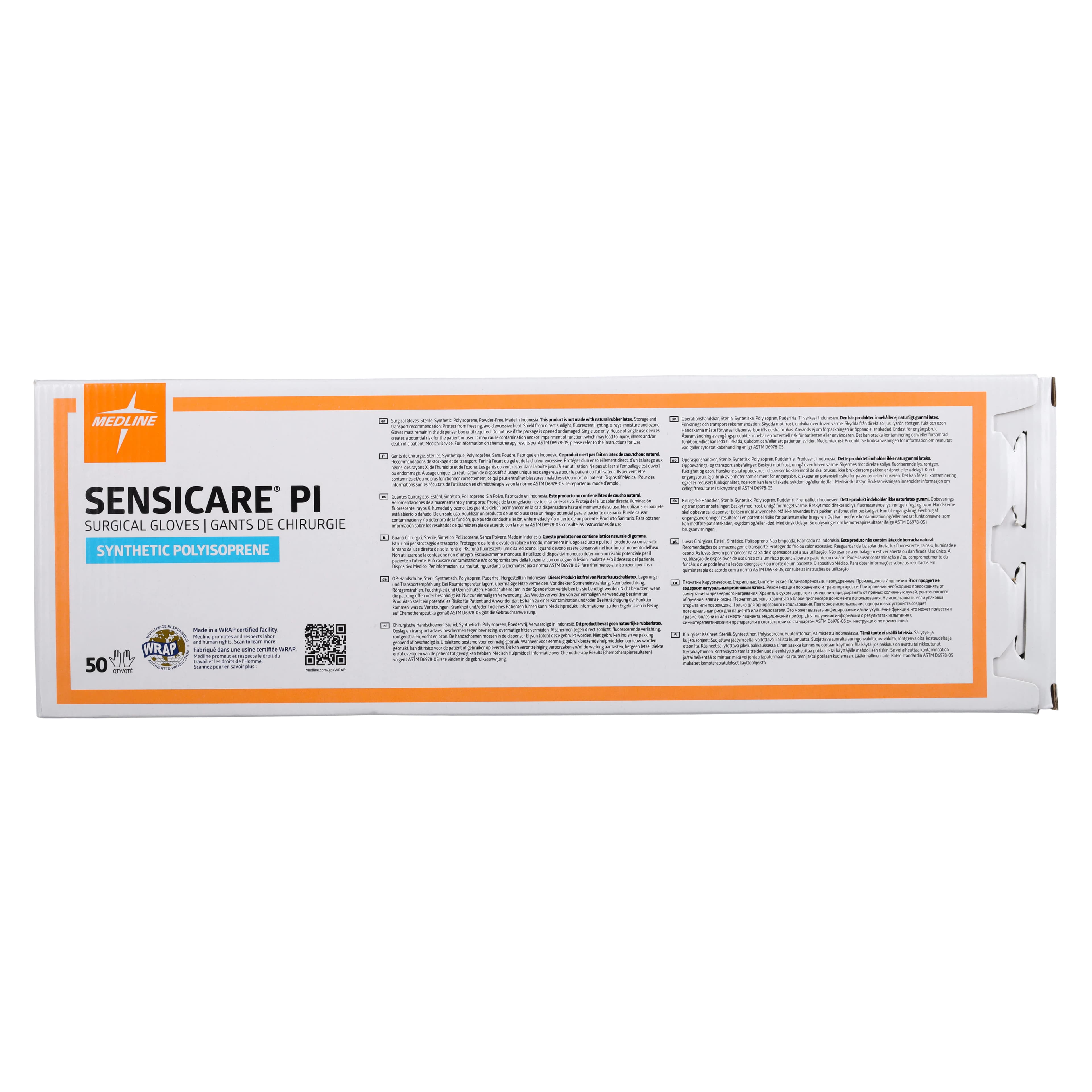 Medline SensiCare Polyisoprene Surgical Gloves, Size 7, Cream, Latex-Free, Powder-Free thumbnail 6