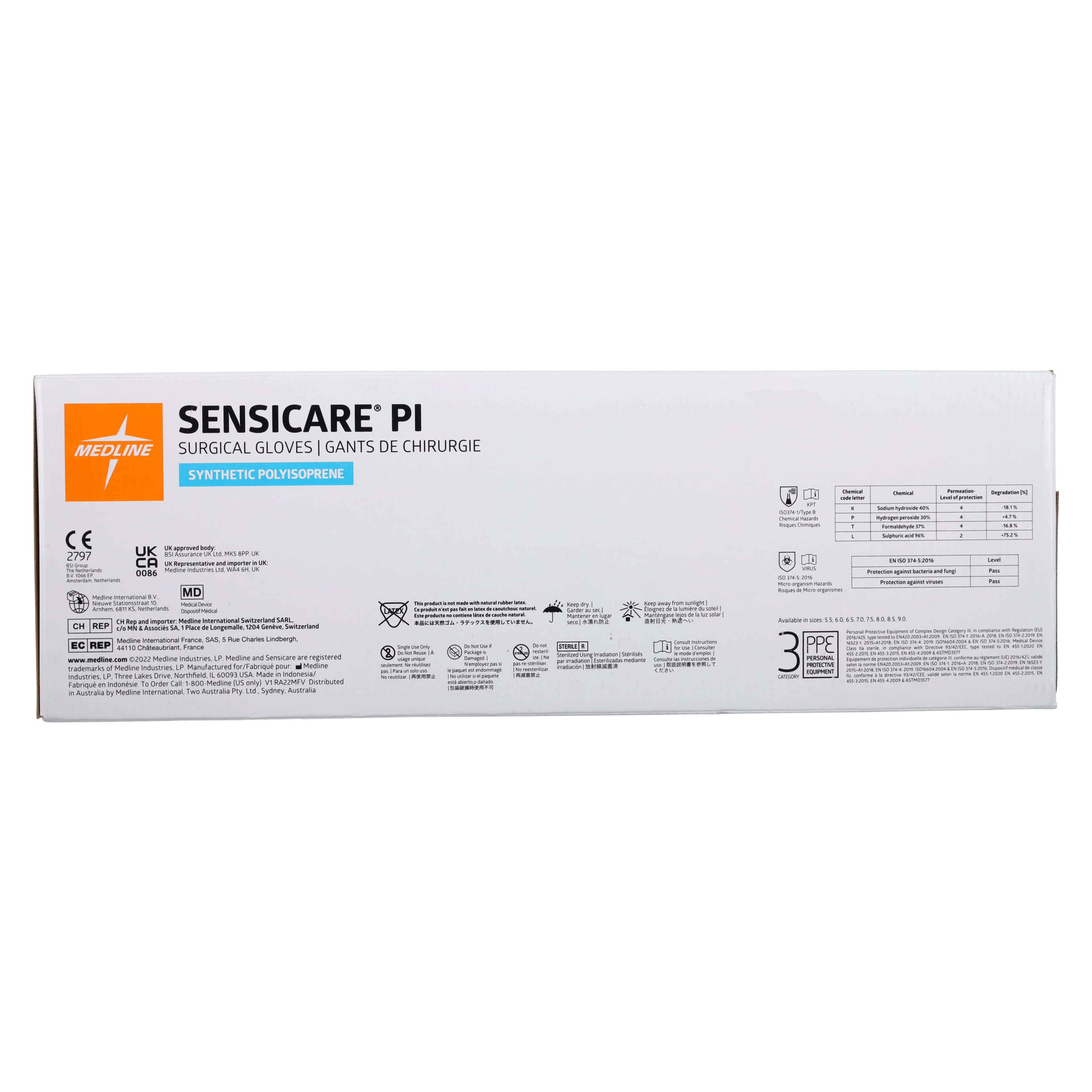 Medline SensiCare Polyisoprene Surgical Gloves, Size 7, Cream, Latex-Free, Powder-Free thumbnail 7