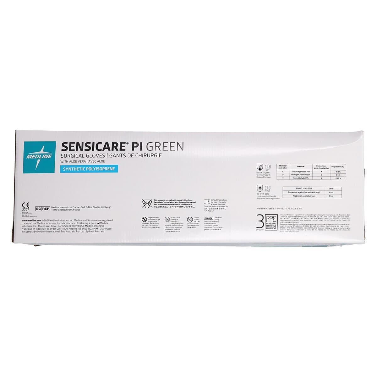 Medline SensiCare Surgical Gloves, Latex-Free, Powder-Free, Green, Size 6.5 thumbnail 6