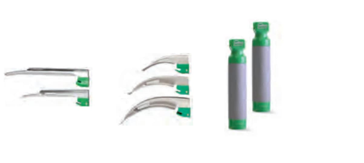 SunMed Greenline Fiber Optic Laryngoscope Kit, Macintosh/Miller, Disposable - Laryngoscope Kit Greenline - Image 1