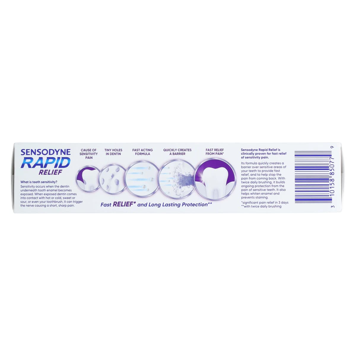 Sensodyne Rapid Relief Extra Fresh Toothpaste, 3.4 oz, 12-Pack thumbnail 2
