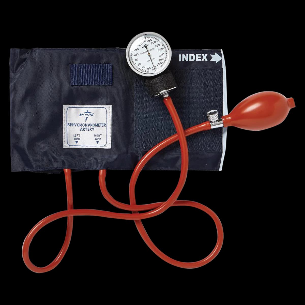 Medline Pro Handheld Aneroid Sphygmomanometer with Thigh Cuff, Navy Blue, Latex-Free - Cuff BP Aneroid Handheld Neopr - Image 1