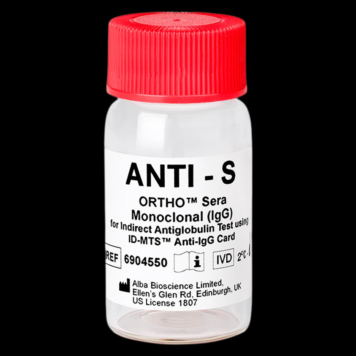 Ortho Sera Anti-S Blood Grouping Reagent, 5 mL, 1/Box - ORTHO Sera Anti-S - Image 1