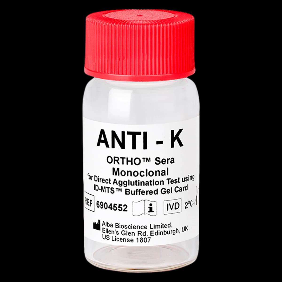 Ortho Sera Anti-K (Monoclonal) Blood Grouping Reagent, 5 mL, 1/Box - ORTHO Sera Anti-K (Monoclonal) - Image 1