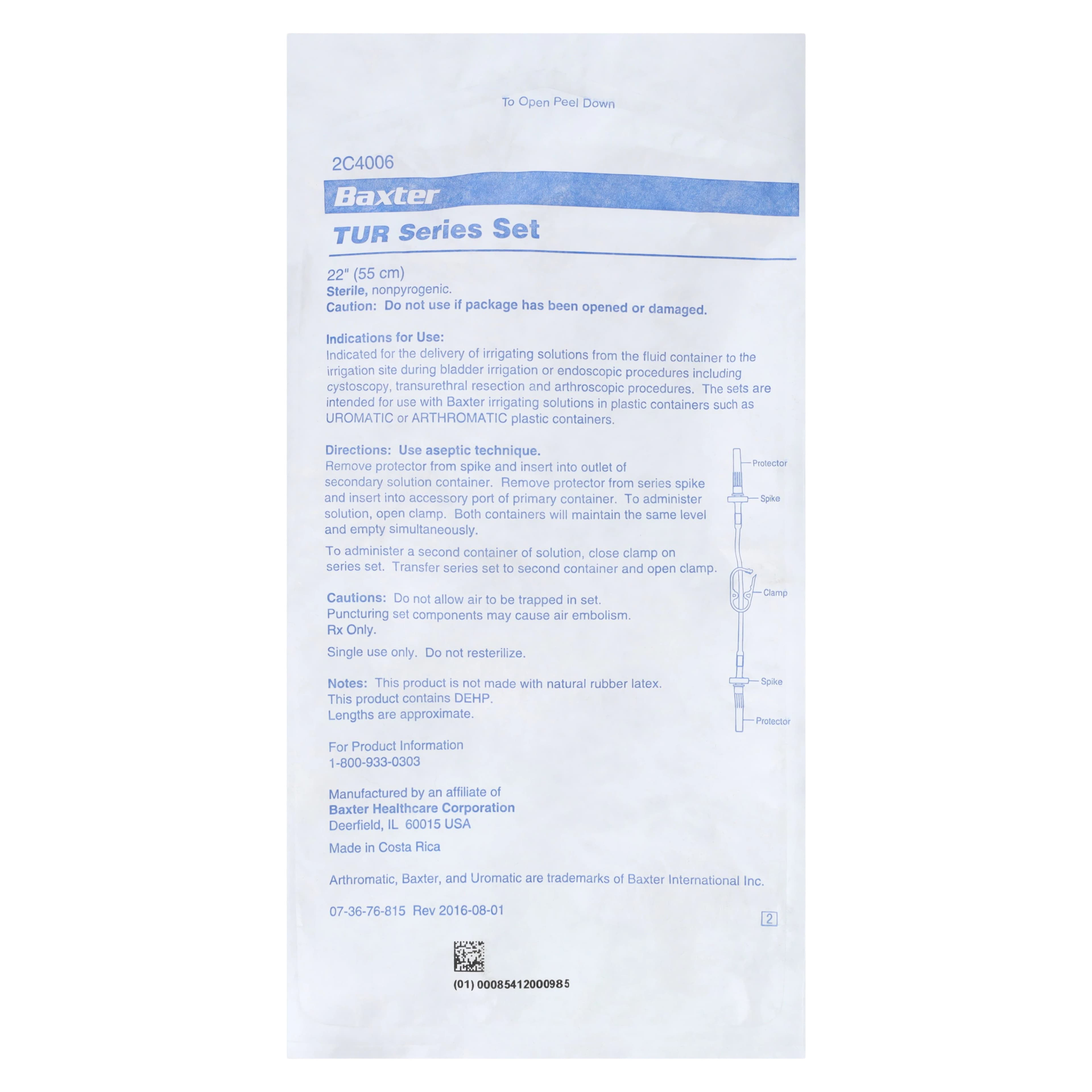 Baxter Uromatic TUR Series Tubing Irrigation Set, Sterile - Set Irrgtn Uromatic TUR Strl - Image 1
