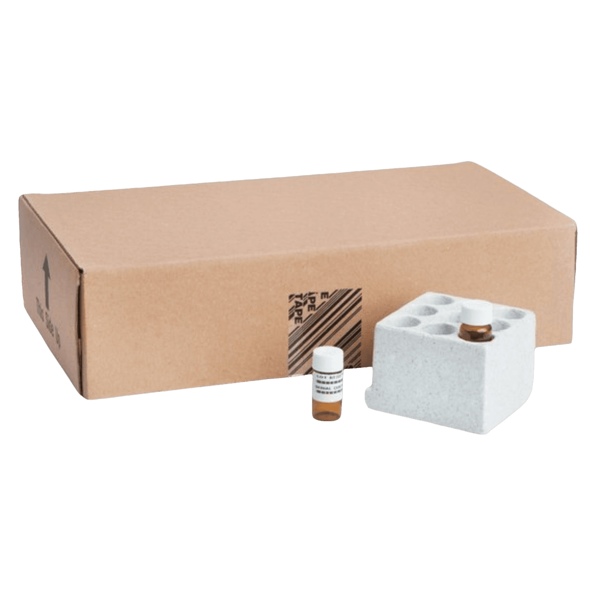 Thermo Fisher Scientific Borosilicate Glass Amber VOA Vial, 0.5 oz, with Foam Sleeves and Closed-Top Caps, 72/Case - Vials Glass Amber VOA - Image 1