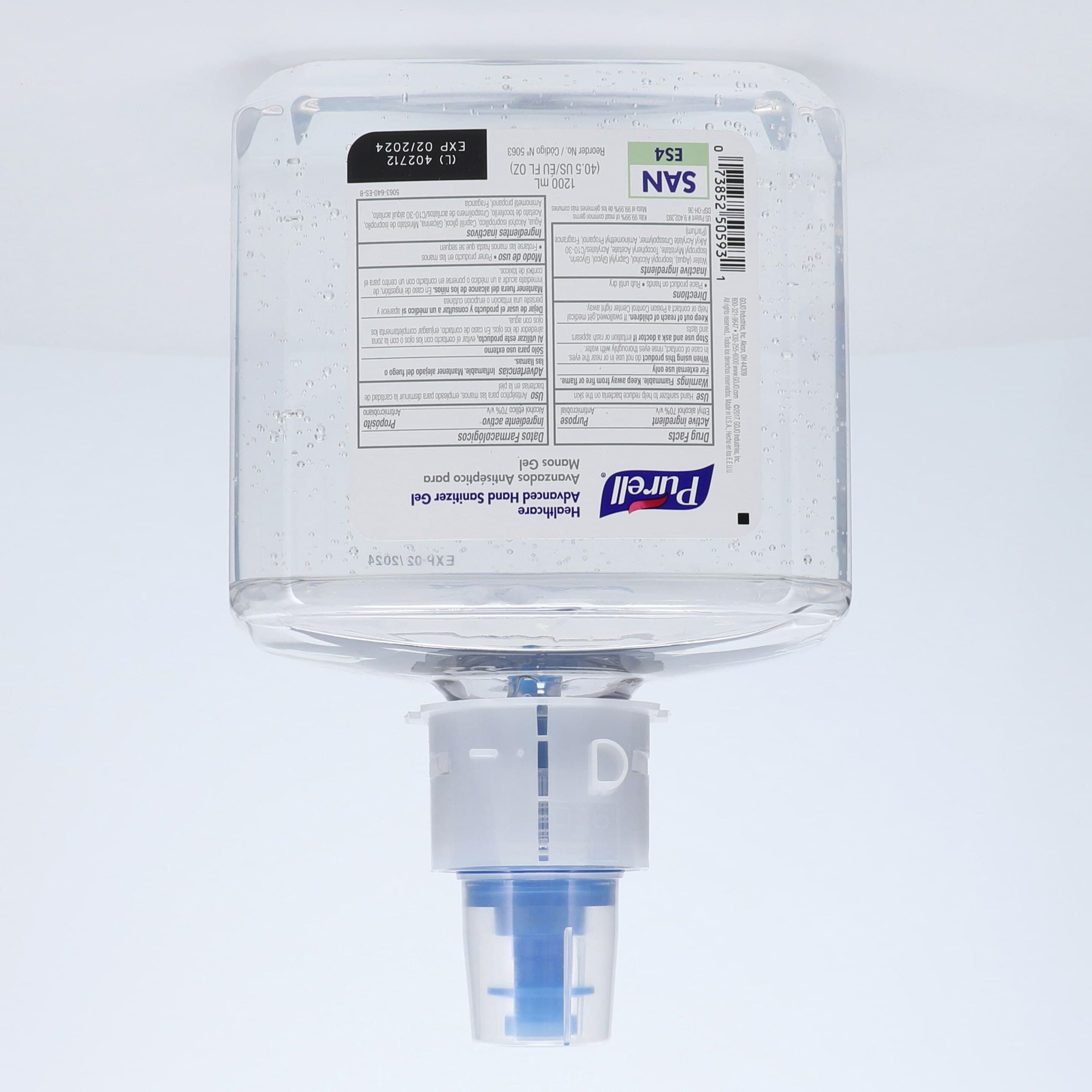 Purell Healthcare Advanced Gel Sanitizer, 1200 mL Refill Cartridge, 2/Case thumbnail 2