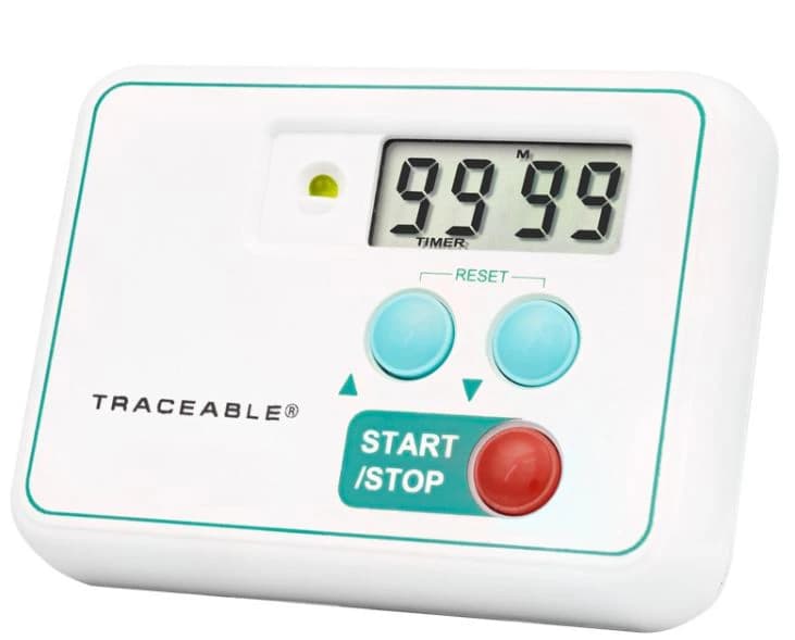 Traceable Countdown Timer, 9999 Minutes, Audible/Visual Alarm, LCD Display, 3 x 2-1/4 x 3/4" - Visual Alarm Timer - Image 1