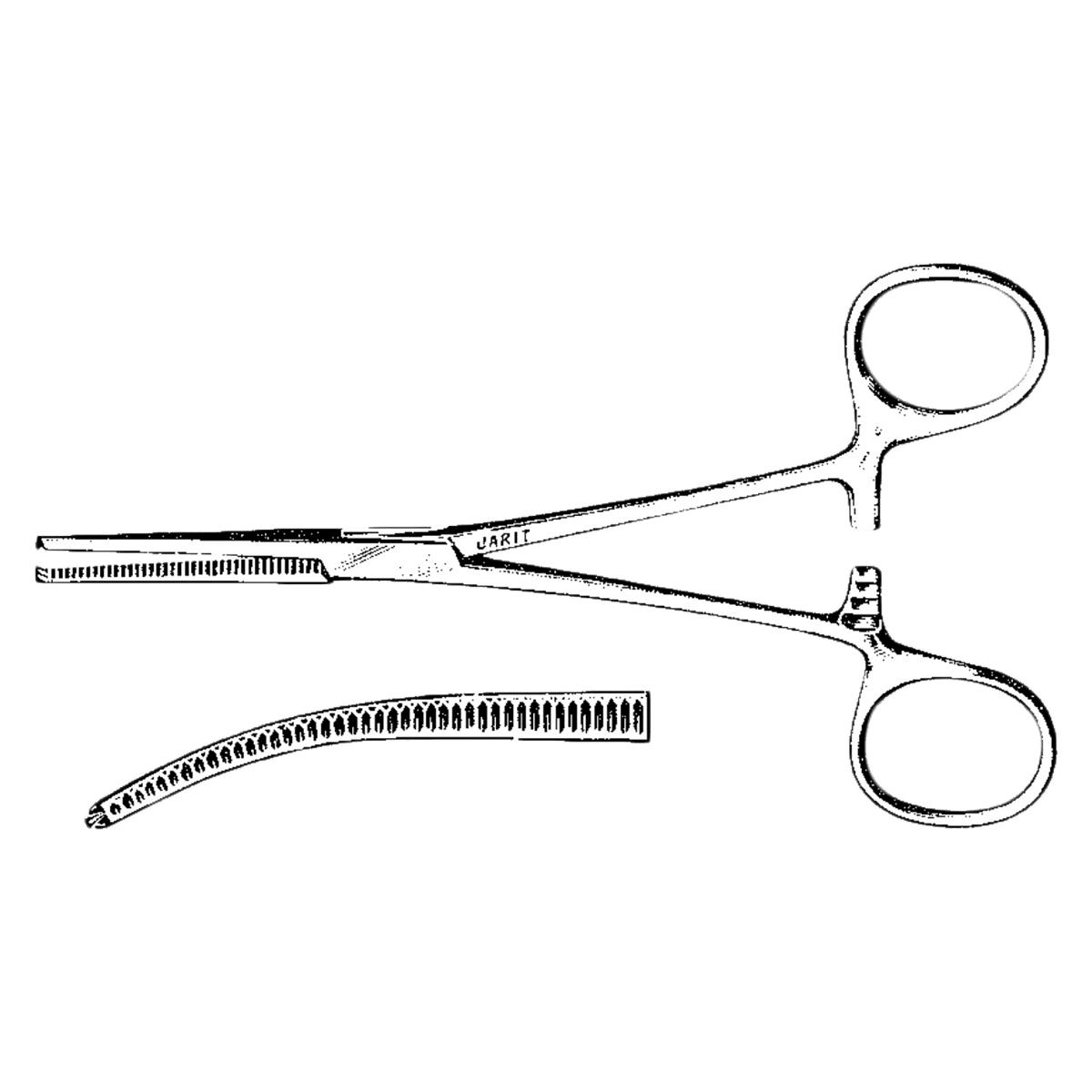 Jarit Kocher Artery Forceps, Curved, 5-1/2", Satin Finish, Stainless Steel, Each - Forcep Artery Kocher Satin Crv - Image 1