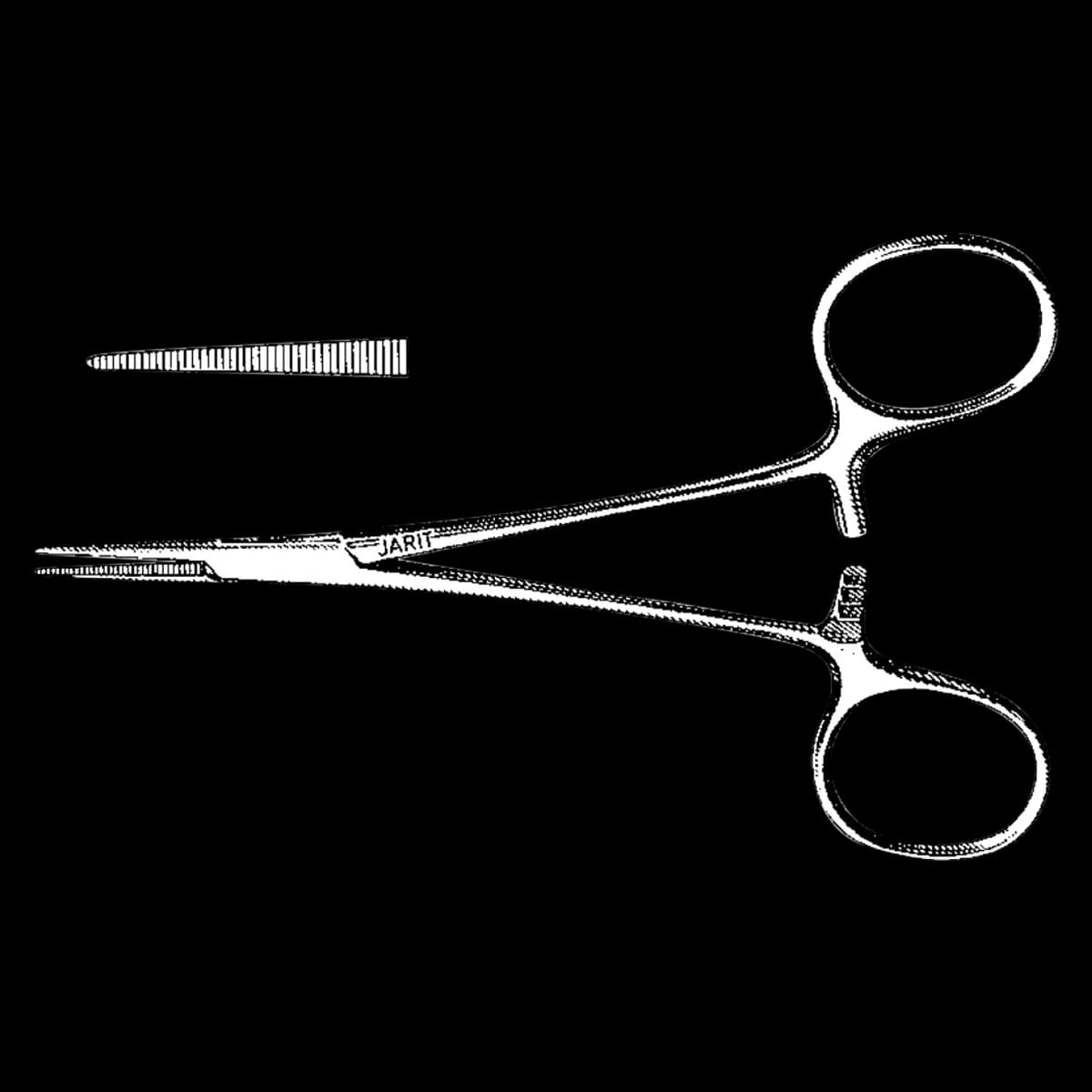 Jarit Halstead Mosquito Forcep, Straight, 5", Satin Finish, Stainless Steel, Each - Forcep Mosquito Halstead Satin - Image 1