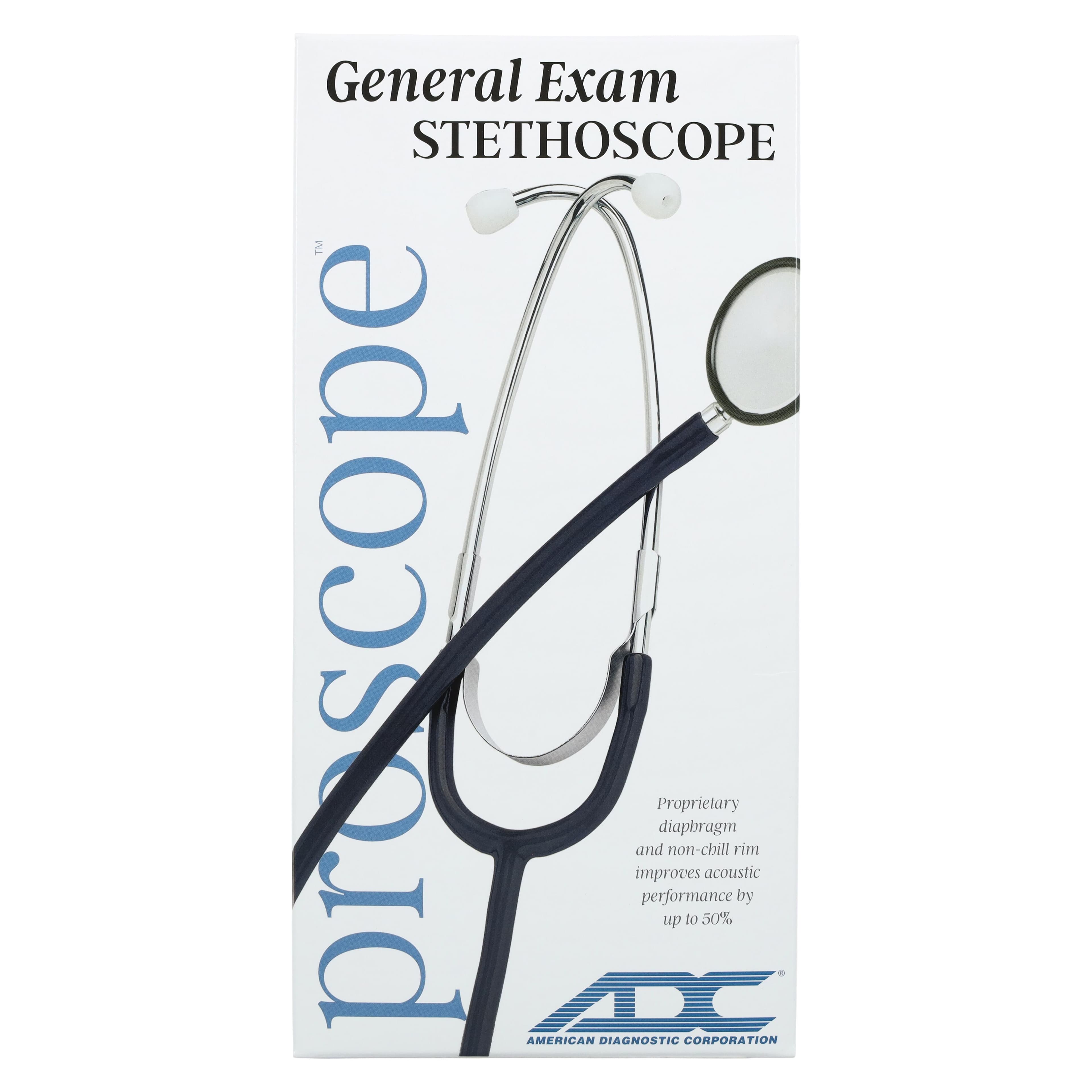 American Diagnostic Proscope 660 Classic Stethoscope, Adult, Navy, Single Lumen Tubing, 30" thumbnail 6