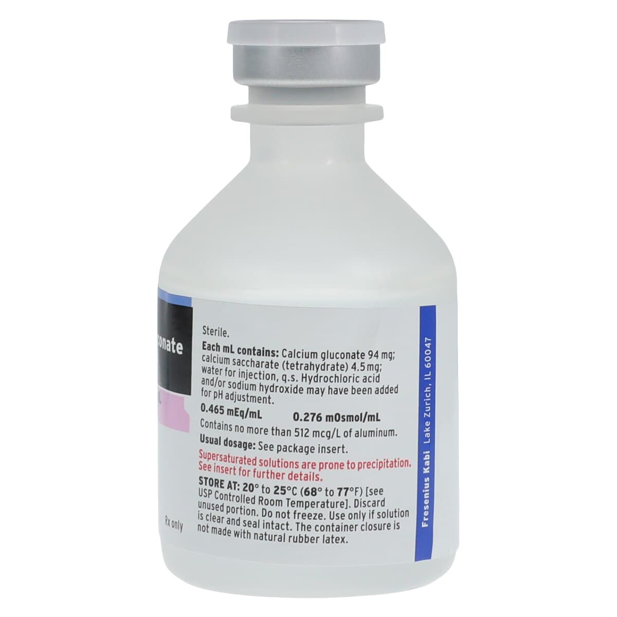 Calcium Gluconate Injection 100 mg/mL, Preservative-Free, Single-Dose Vial, 50 mL, 25/Package thumbnail 3