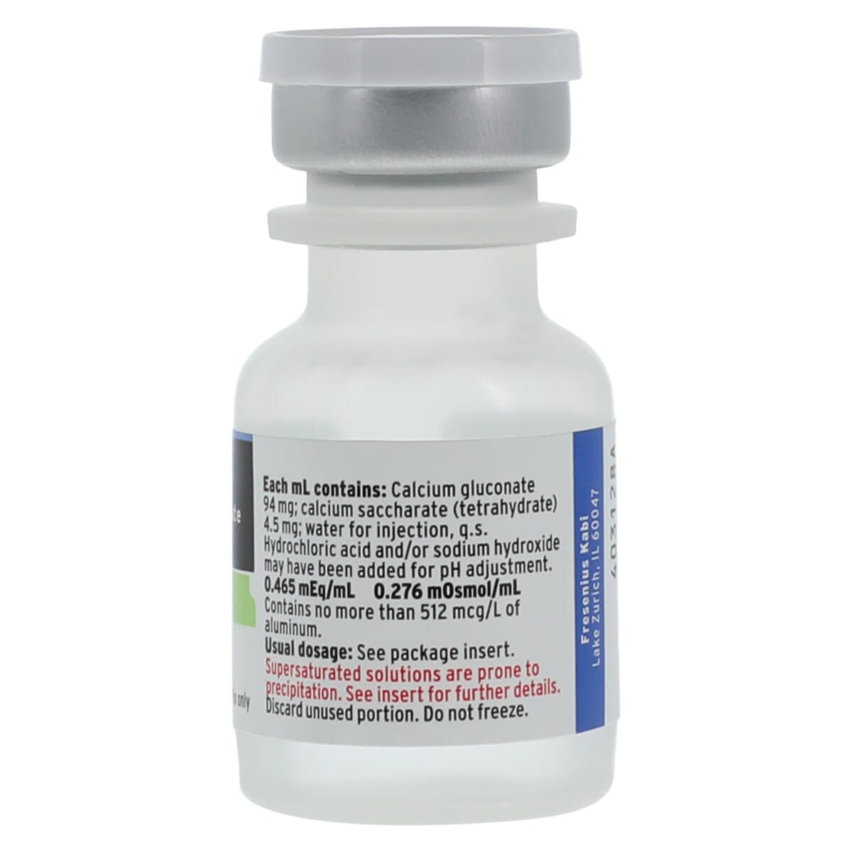 Calcium Gluconate Injection 100 mg/mL, Preservative-Free, Single-Dose Vial, 10 mL, 25/Package thumbnail 2