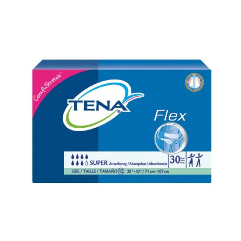 Tena Flex Super Incontinence Brief, Unisex, Medium, 28-42" Waist, Heavy Absorbency, Green, 90/Case - Briefs Tena Flex Super Adult - Image 1