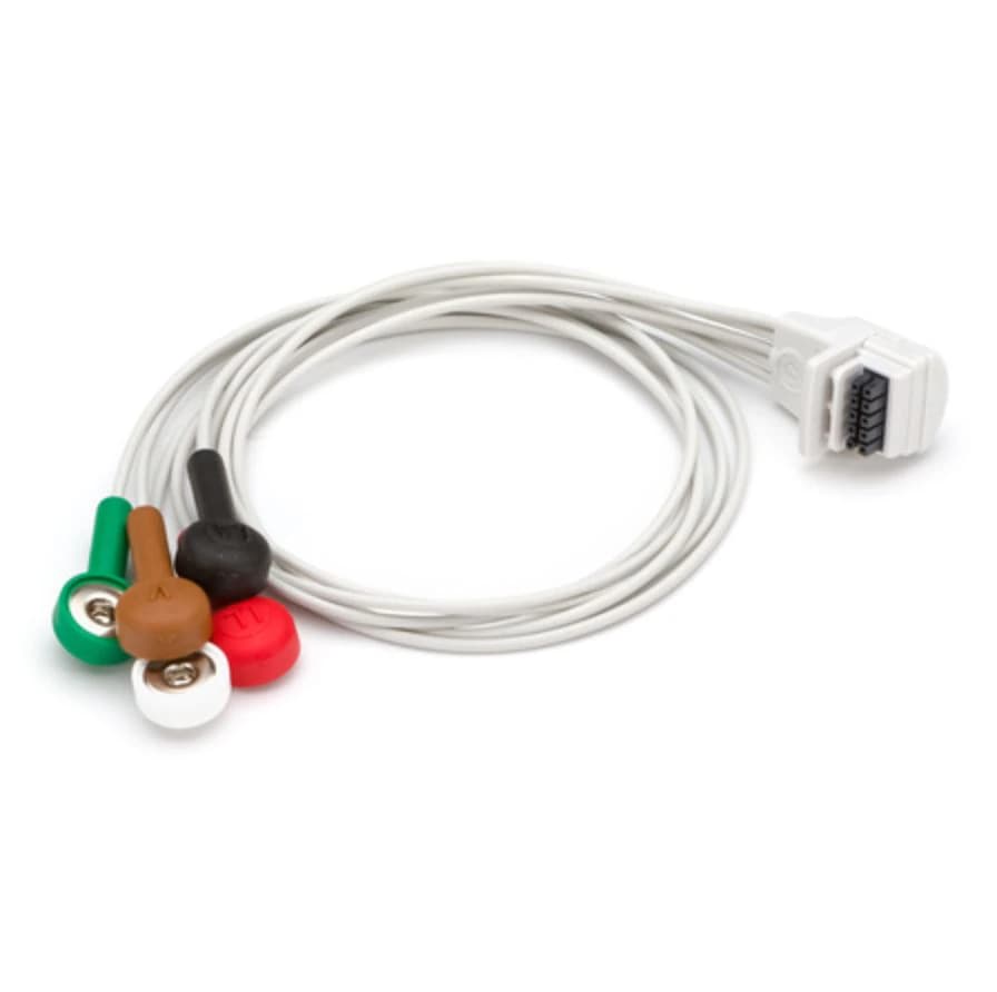 Mortara H3+ Patient Cable, 5-Lead, 3-Channel, Adult, 17" - Cable Patient H3+ 5Lead 3 Chnl - Image 1