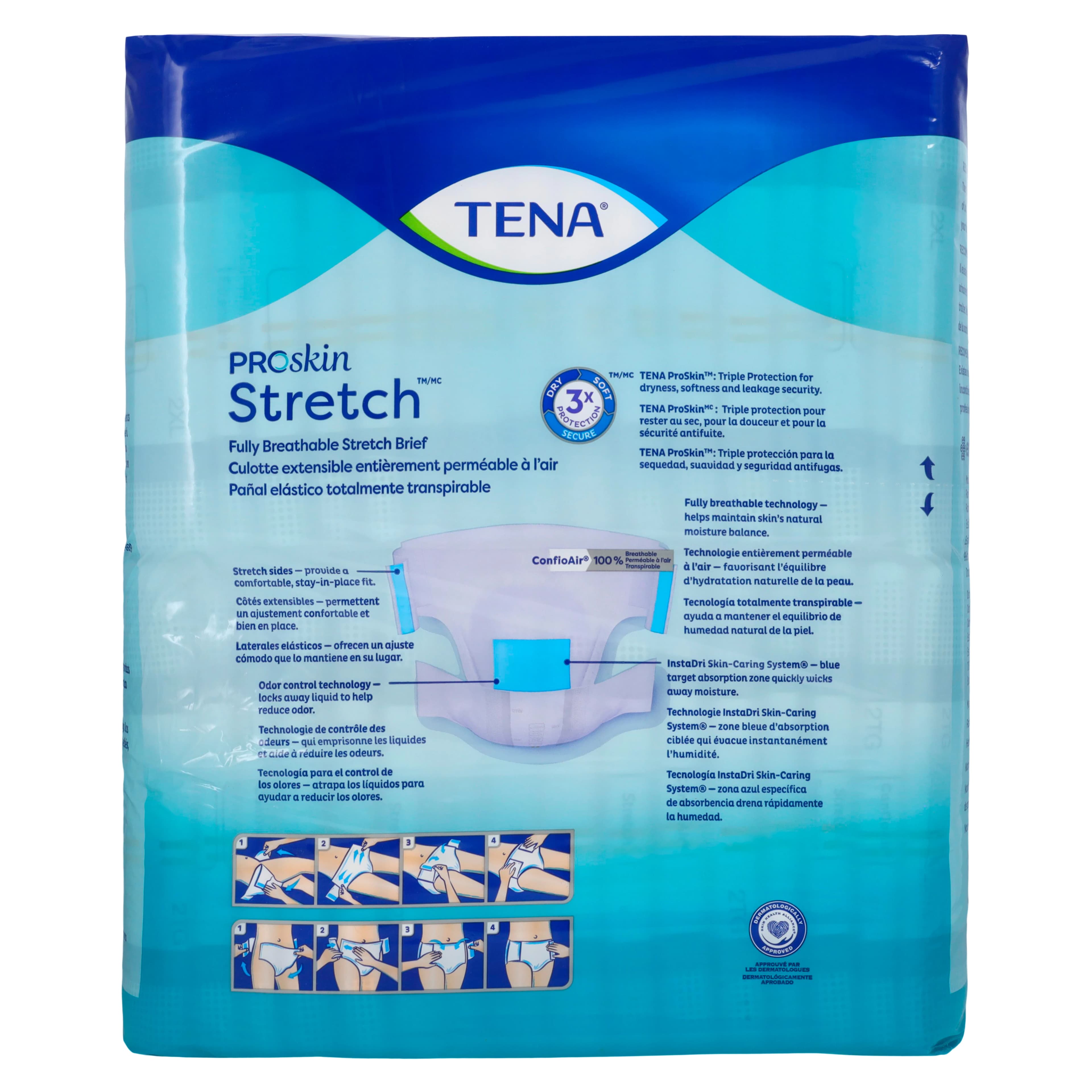 TENA Stretch Ultra Brief, Unisex, Heavy Absorbent, 64-70" Waist, White, Hook and Loop Closure, 64/Case thumbnail 2