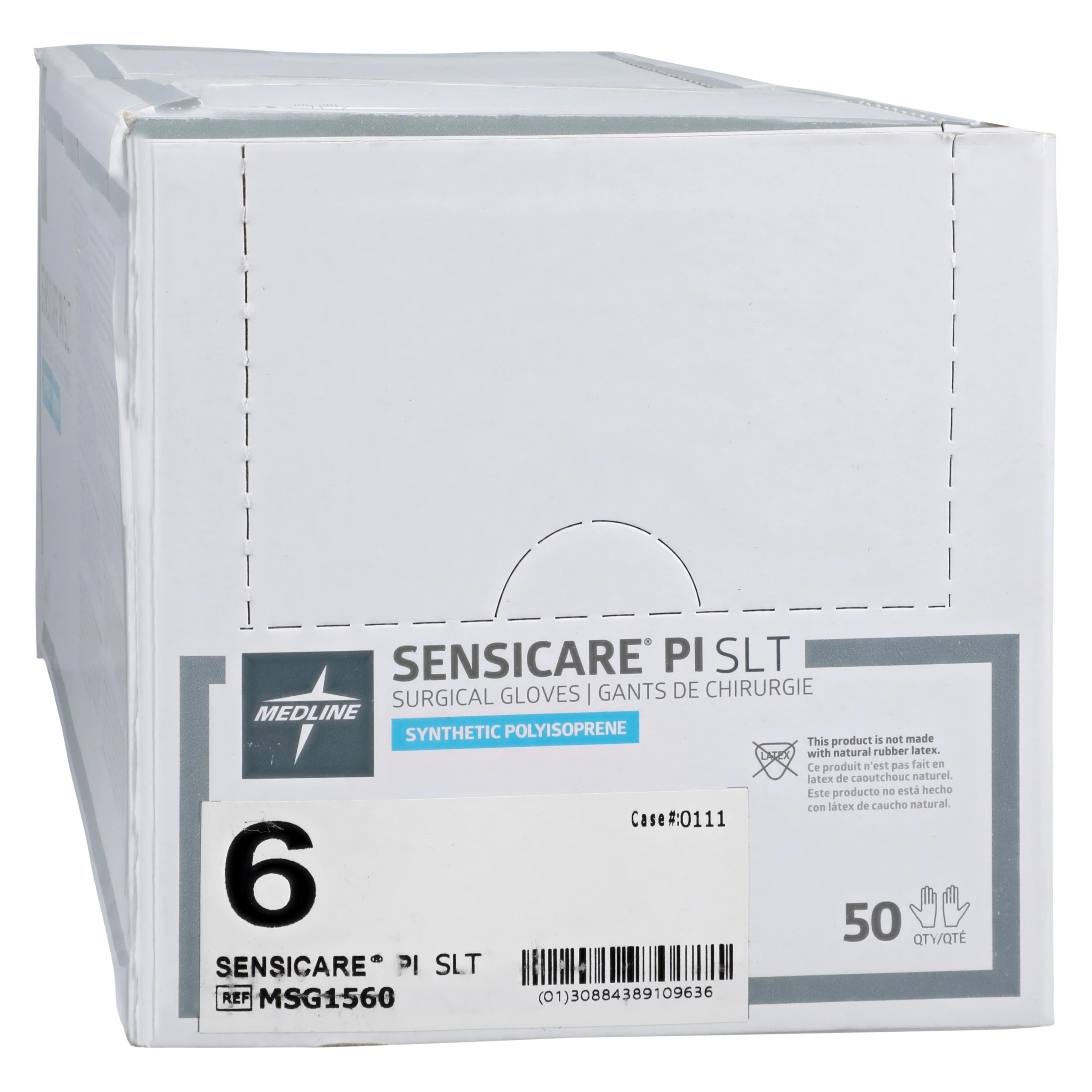Medline SensiCare SLT Polyisoprene Surgical Gloves, Latex-Free, Powder-Free, Size 6 - Sensicare SLT Glv LF PF - Image 1