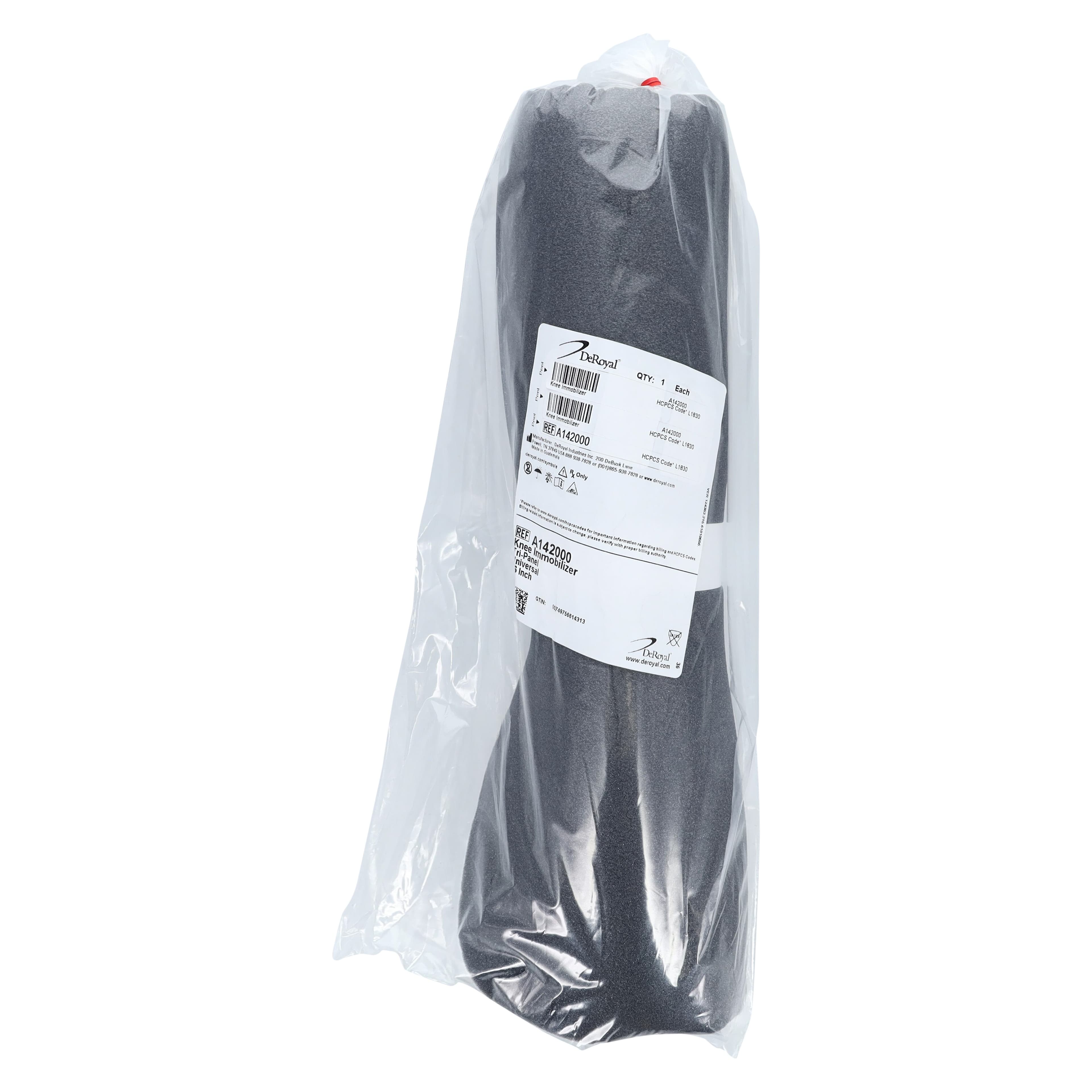 DeRoyal Immobilizer Knee Tripanel, Adult Foam/Tietex, 16", One Size, Left/Right thumbnail 7