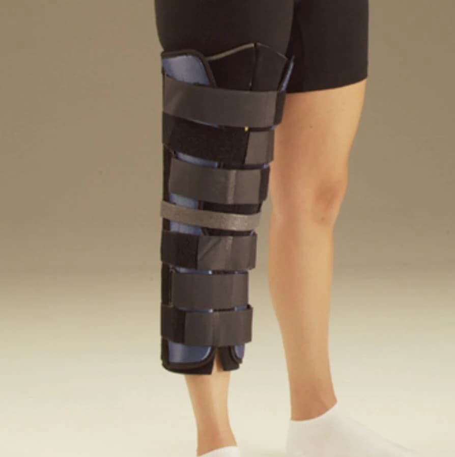 DeRoyal Immobilizer Knee Tripanel, Adult Foam/Tietex, 16", One Size, Left/Right thumbnail 2