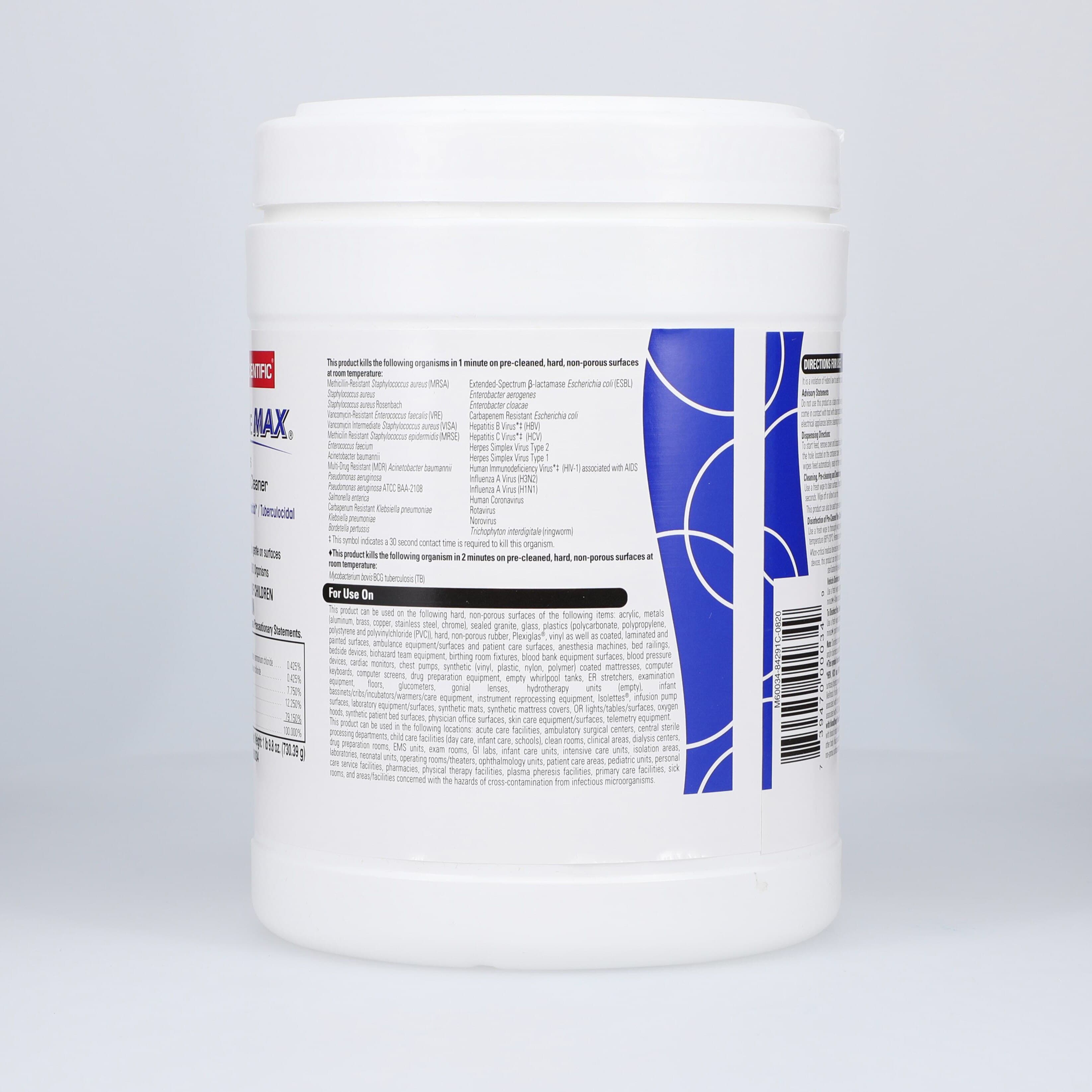 Opti-Cide Max Disinfectant Wipes, 6" x 6.75", 160 Wipes/Can, 12 Cans/Case thumbnail 2