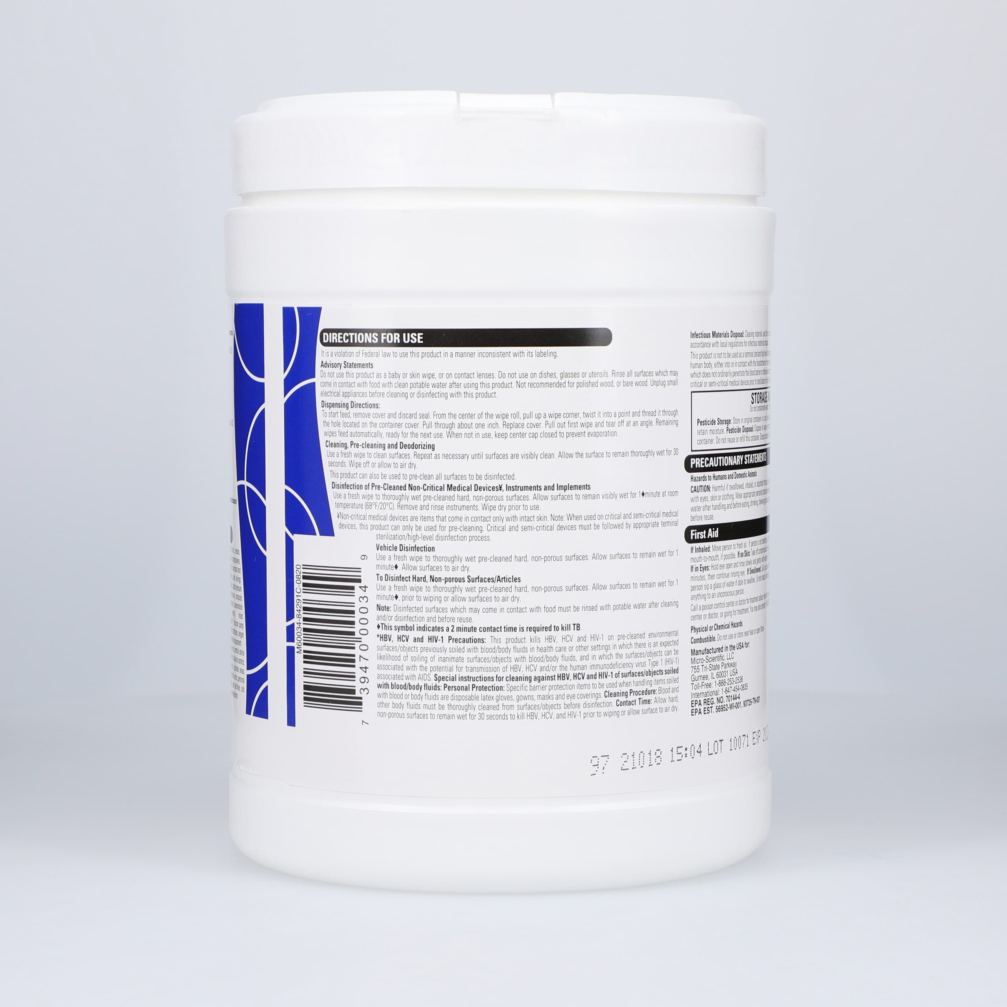 Opti-Cide Max Disinfectant Wipes, 6" x 6.75", 160 Wipes/Can, 12 Cans/Case thumbnail 3