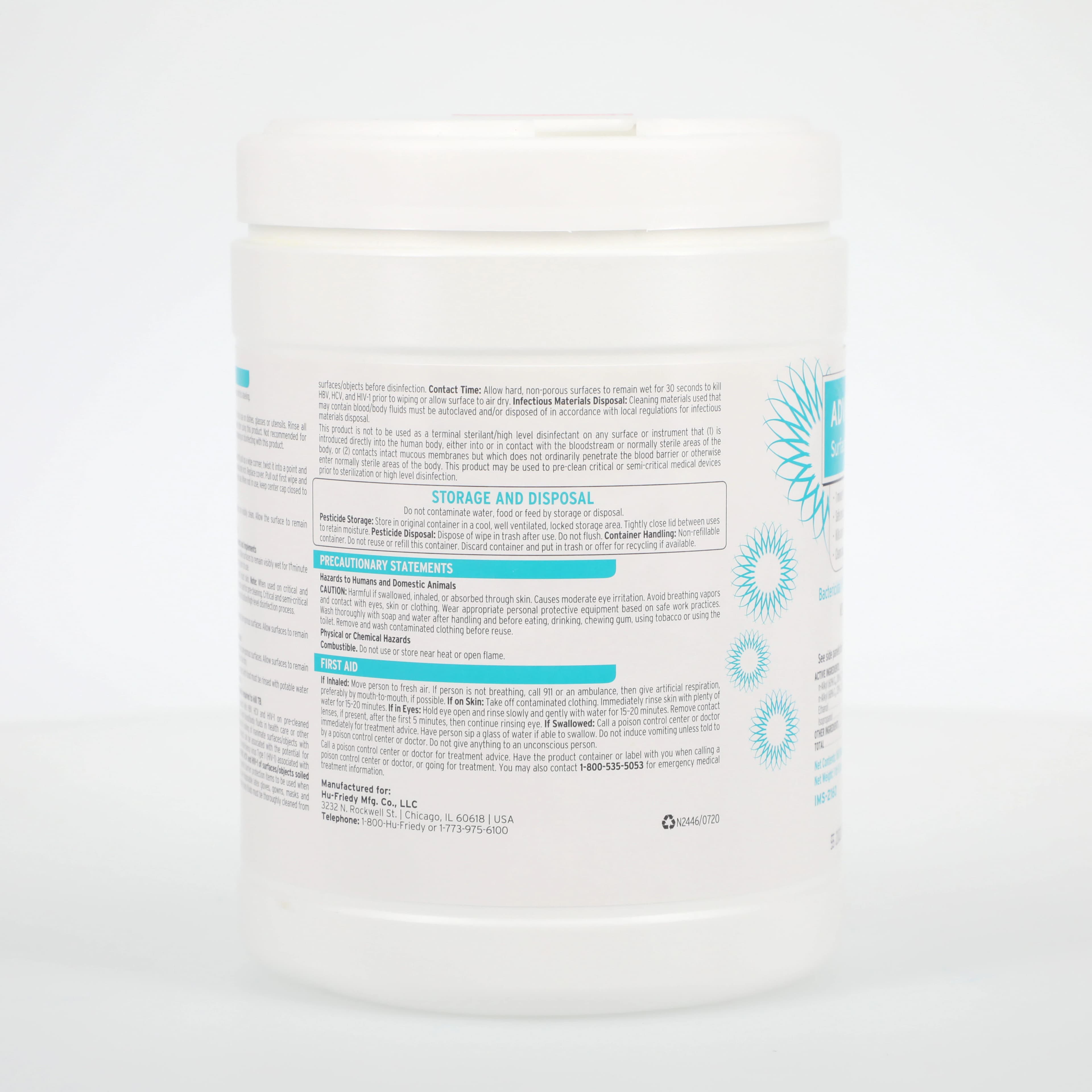 AdvantaClear™ Surface Disinfectant Wipes, 6" x 6.75", 160 Wipes/Canister, IMS-2160 thumbnail 4