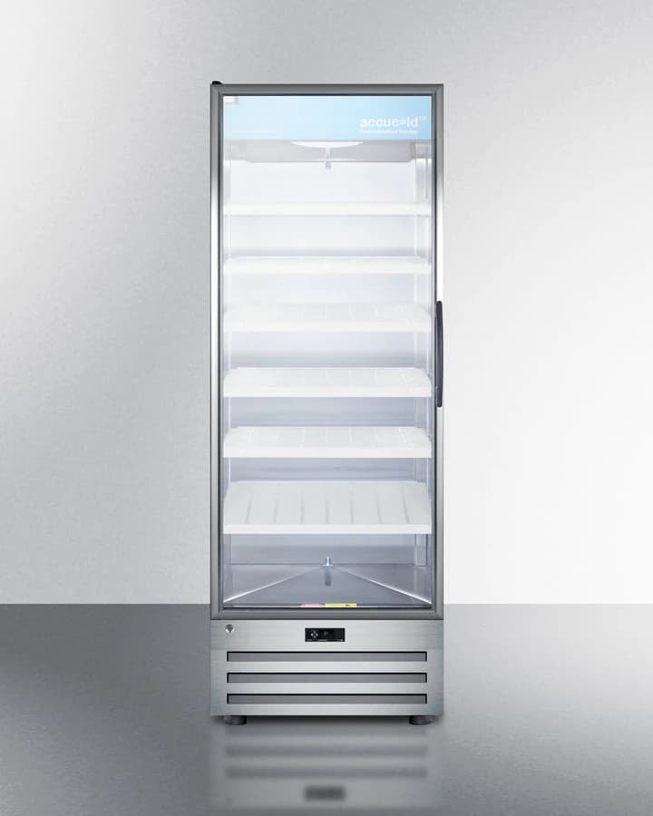 Accucold Pharmacy Refrigerator, 17 Cu Ft, Glass Door, Self-Closing, 2-8°C, Automatic Defrost, Each - Fridge Pharma Glass LHD - Image 1