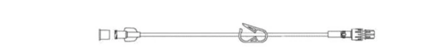 ICU Medical IV Extension Set, Small Bore with Clamp, 60" Rotating Luer, 50/Case - Set Extnsn Sm Bore w/Clamp - Image 1
