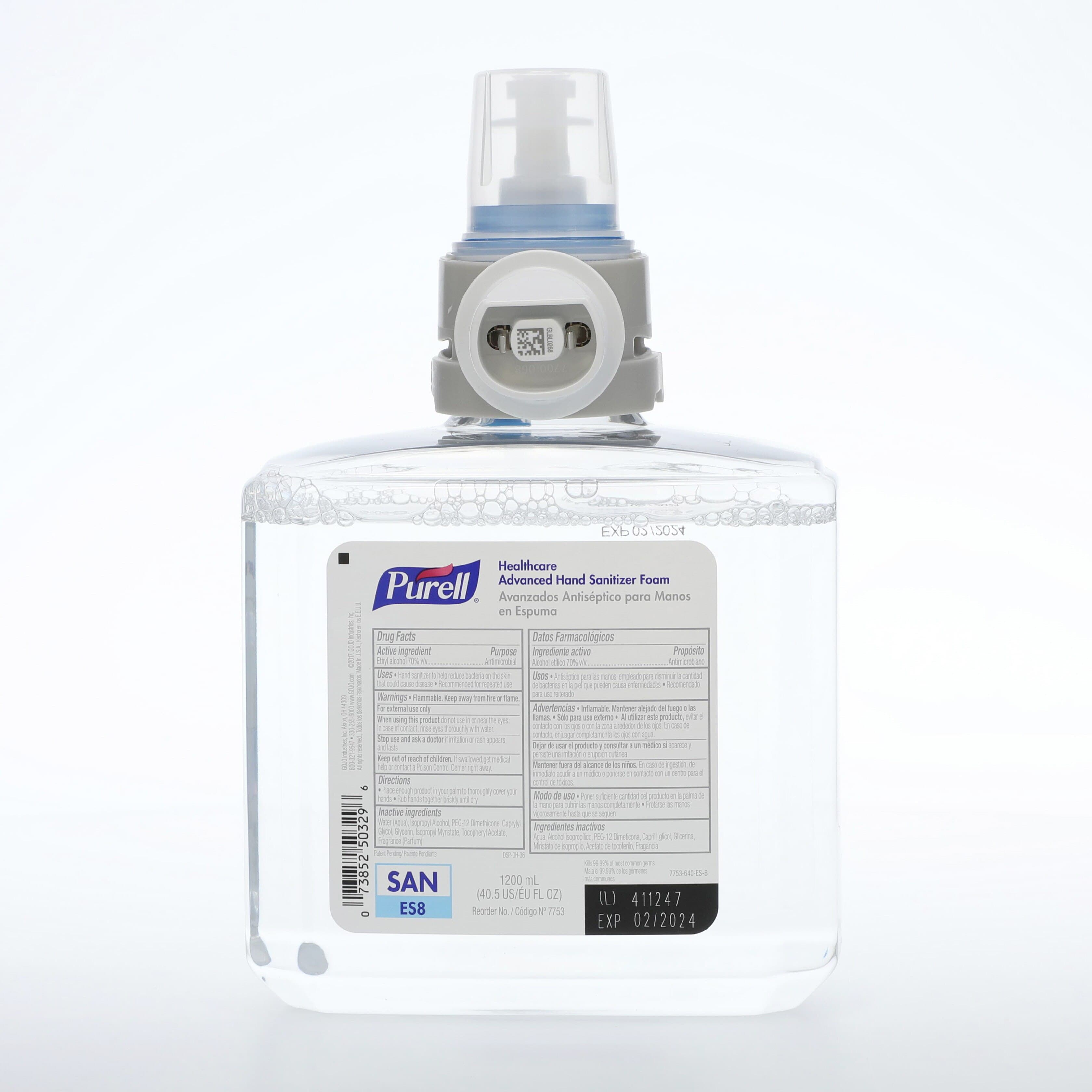 Purell Healthcare Advanced Hand Sanitizer Foam, 1200 mL ES8 Refill Bottle, 70% Ethyl Alcohol, Case of 2, 7753-02 thumbnail 2