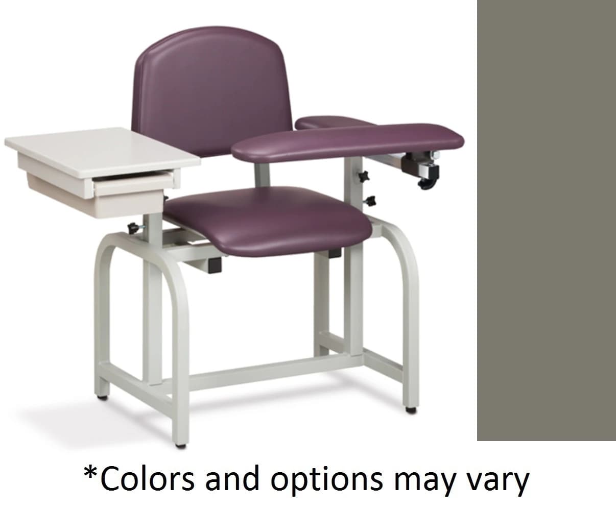 Clinton Industries Blood Draw Chair, Warm Gray, 400 lb Capacity, Flip Arm - Chair Blood Draw Flip Arm - Image 1