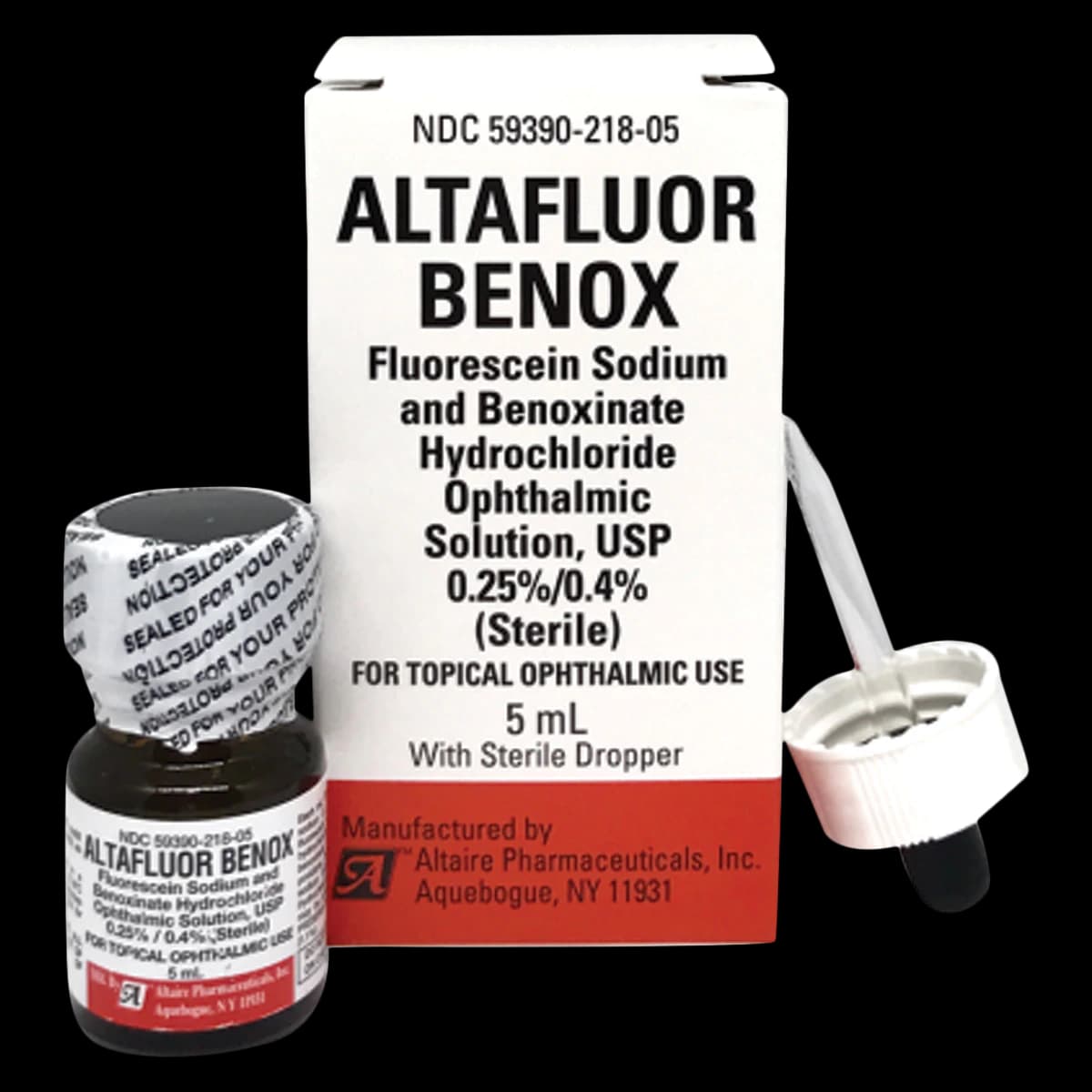 Fluorescein/Benoxinate Ophthalmic Solution 0.25%/0.4%, 5mL Bottle, Altaire Pharmaceuticals - Fluorescein/Benox Ophth Sol - Image 1