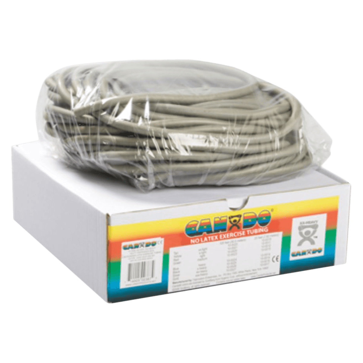 CanDo Exercise Tubing, 100 ft Roll, 2X-Heavy Resistance, Silver - Tubing Exercise 100' XX Heavy - Image 1