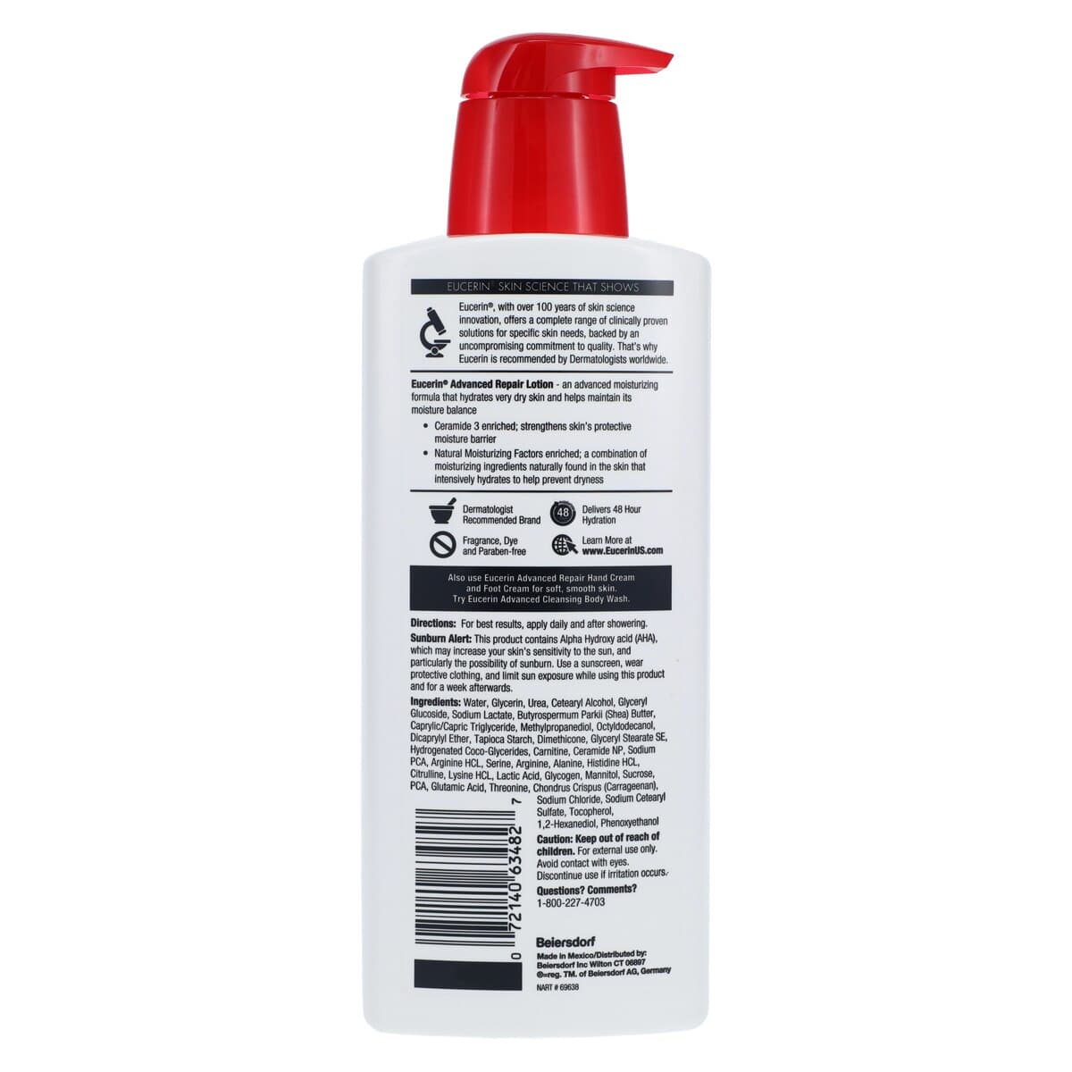 Eucerin Advanced Repair Lotion, Fragrance Free, 16.9 oz Bottle thumbnail 2