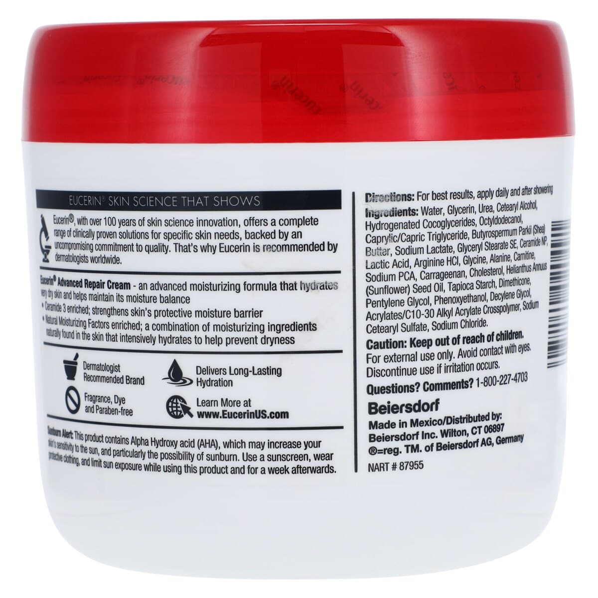Eucerin Advanced Repair Cream, Fragrance Free, 16 oz Bottle thumbnail 2